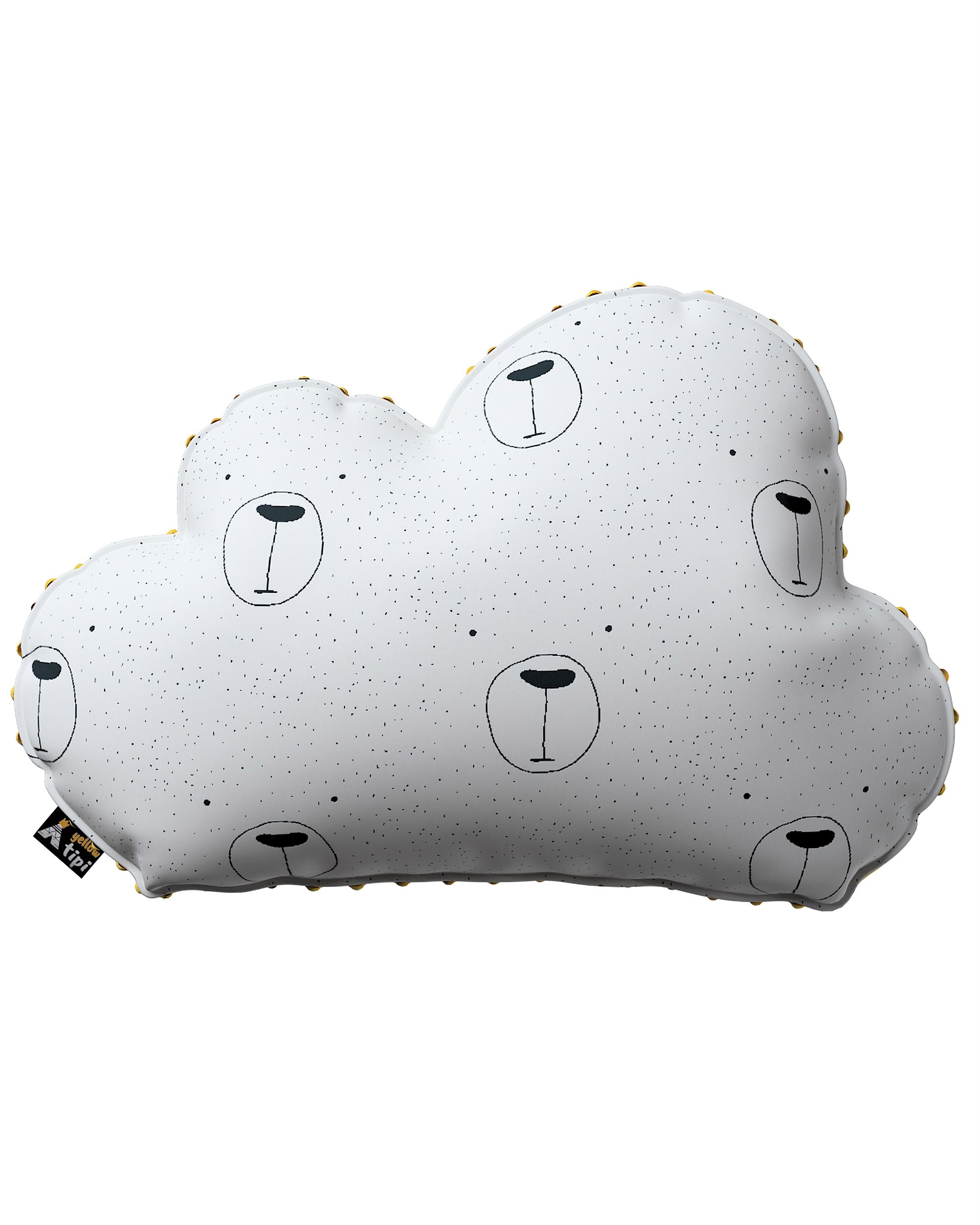 Soft Cloud pillow with minky colour white fabric patterned