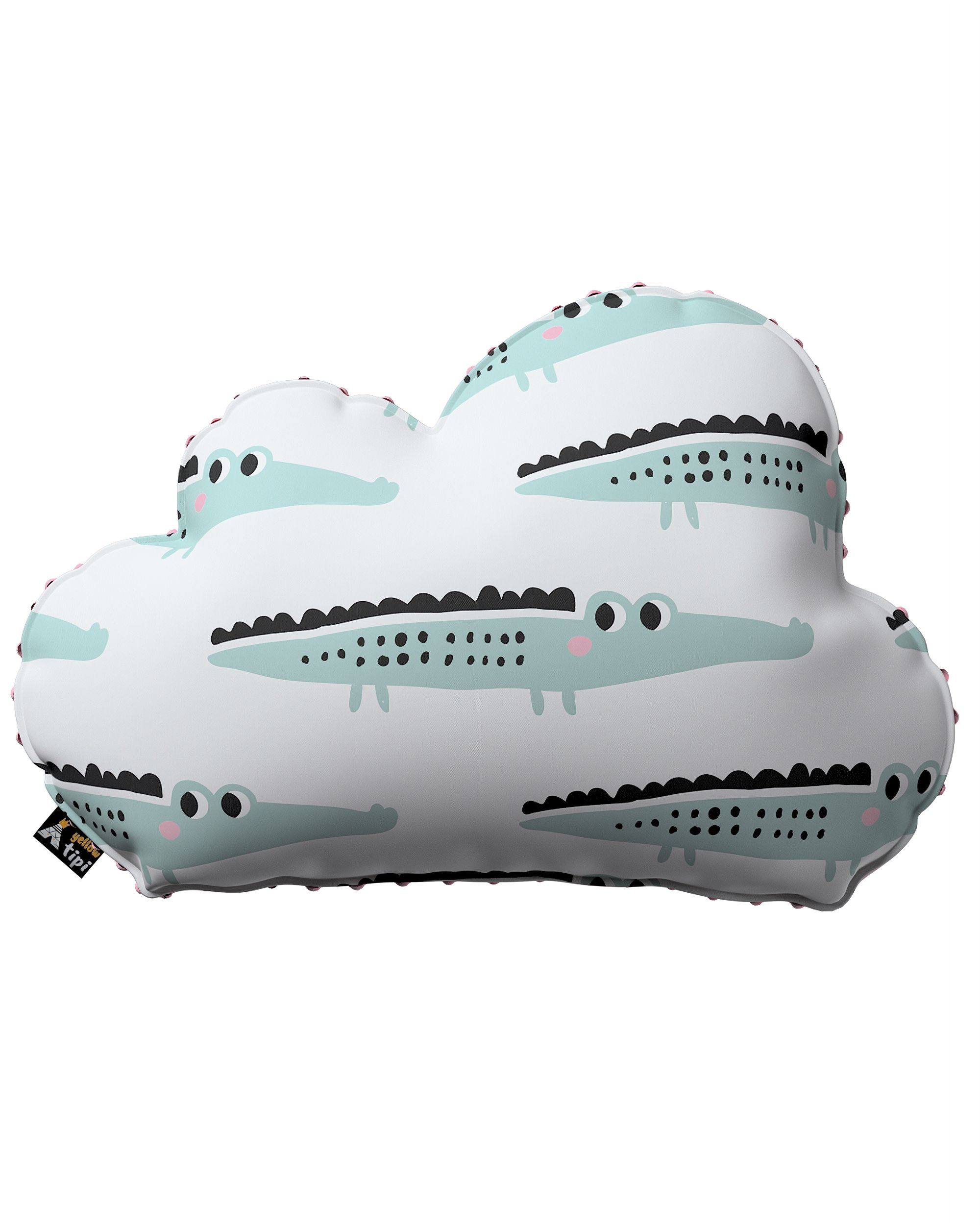Soft Cloud pillow with minky colour green fabric patterned