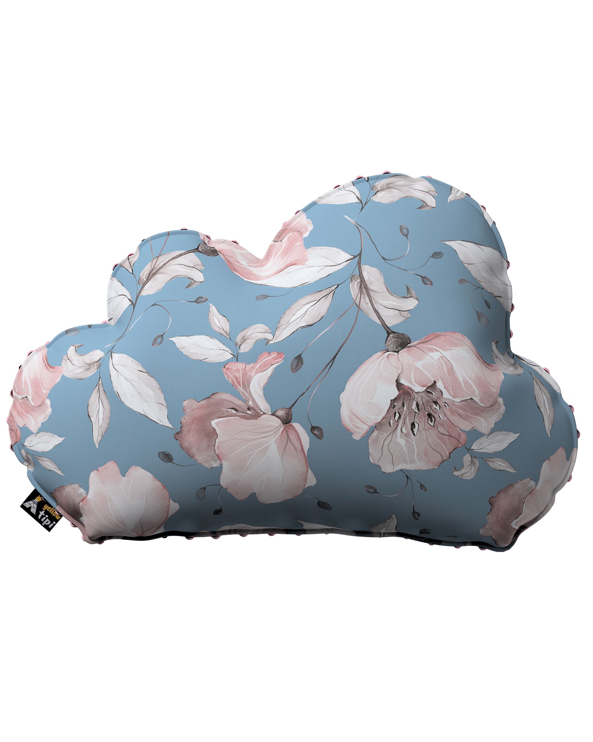 Soft Cloud pillow with minky colour blue fabric patterned