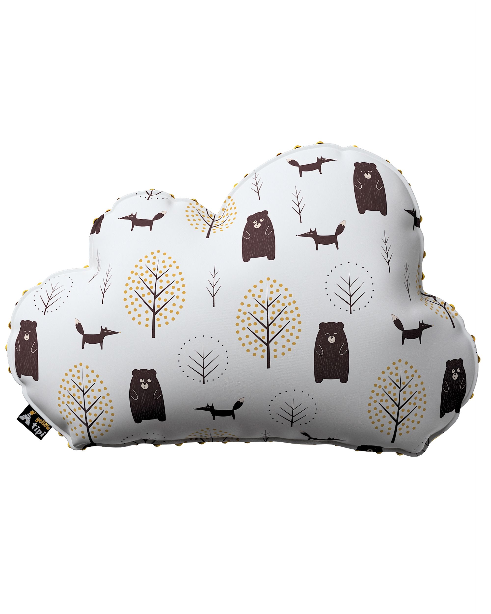 Soft Cloud pillow with minky colour brown fabric patterned