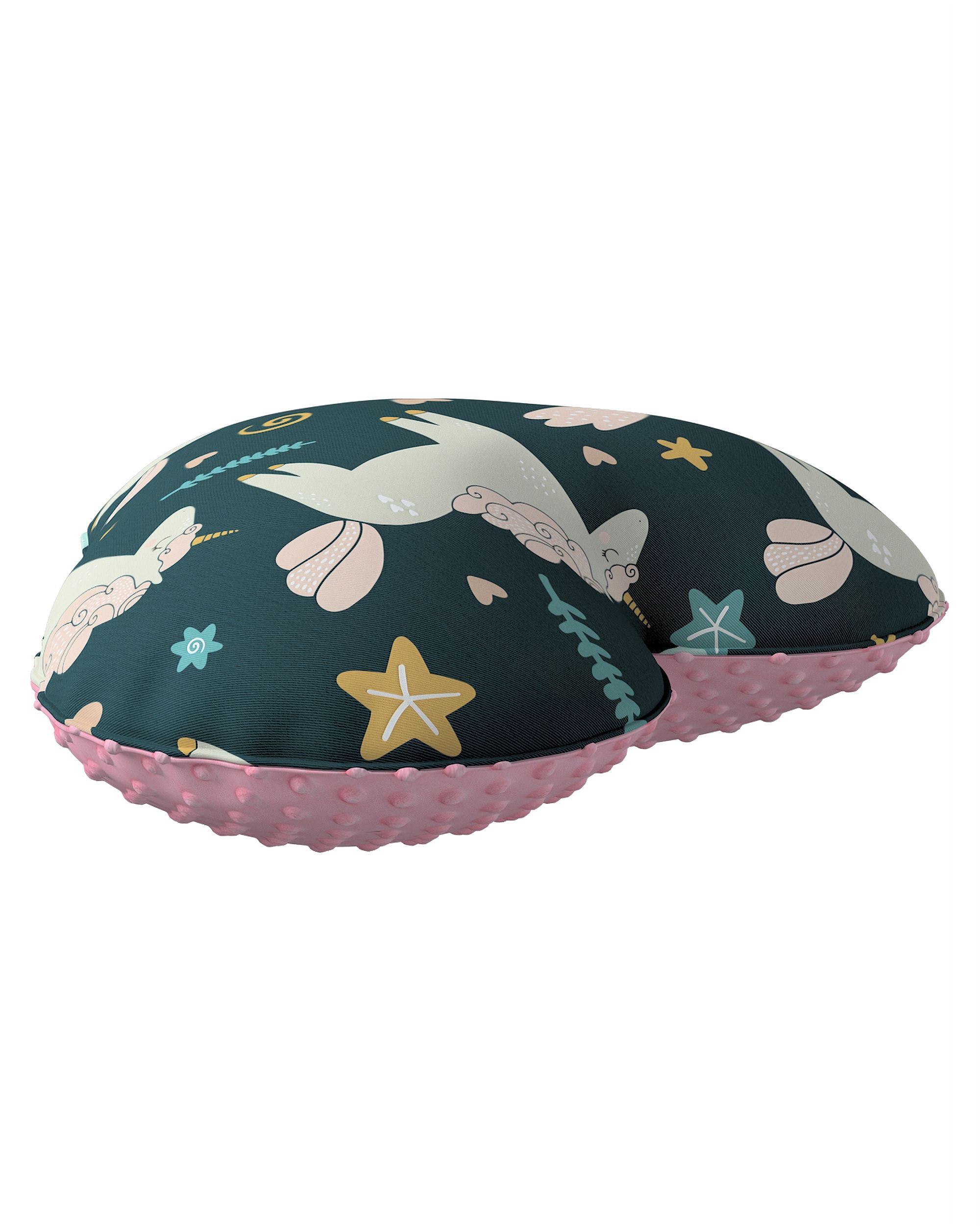 Heart of Love pillow with minky colour brown fabric patterned (hover)