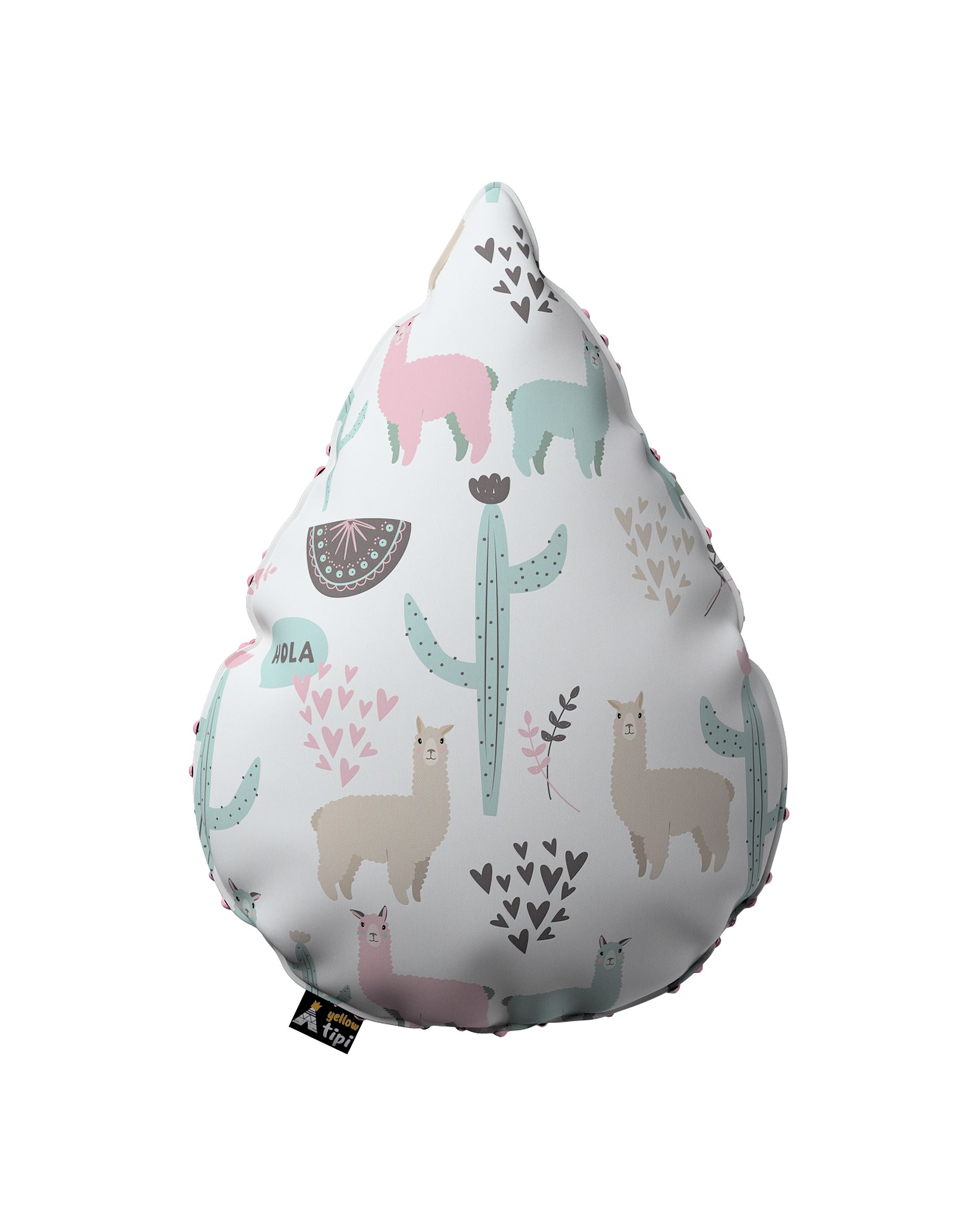 Sweet Drop pillow with minky colour green fabric patterned