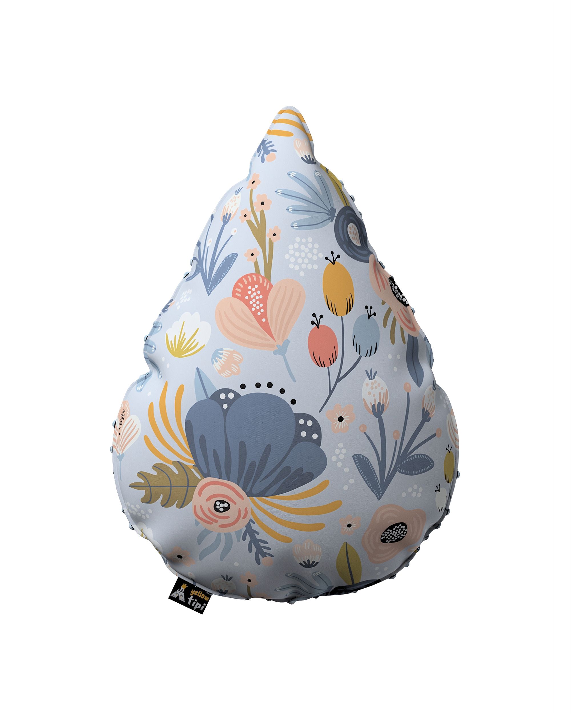 Sweet Drop pillow with minky colour blue fabric patterned