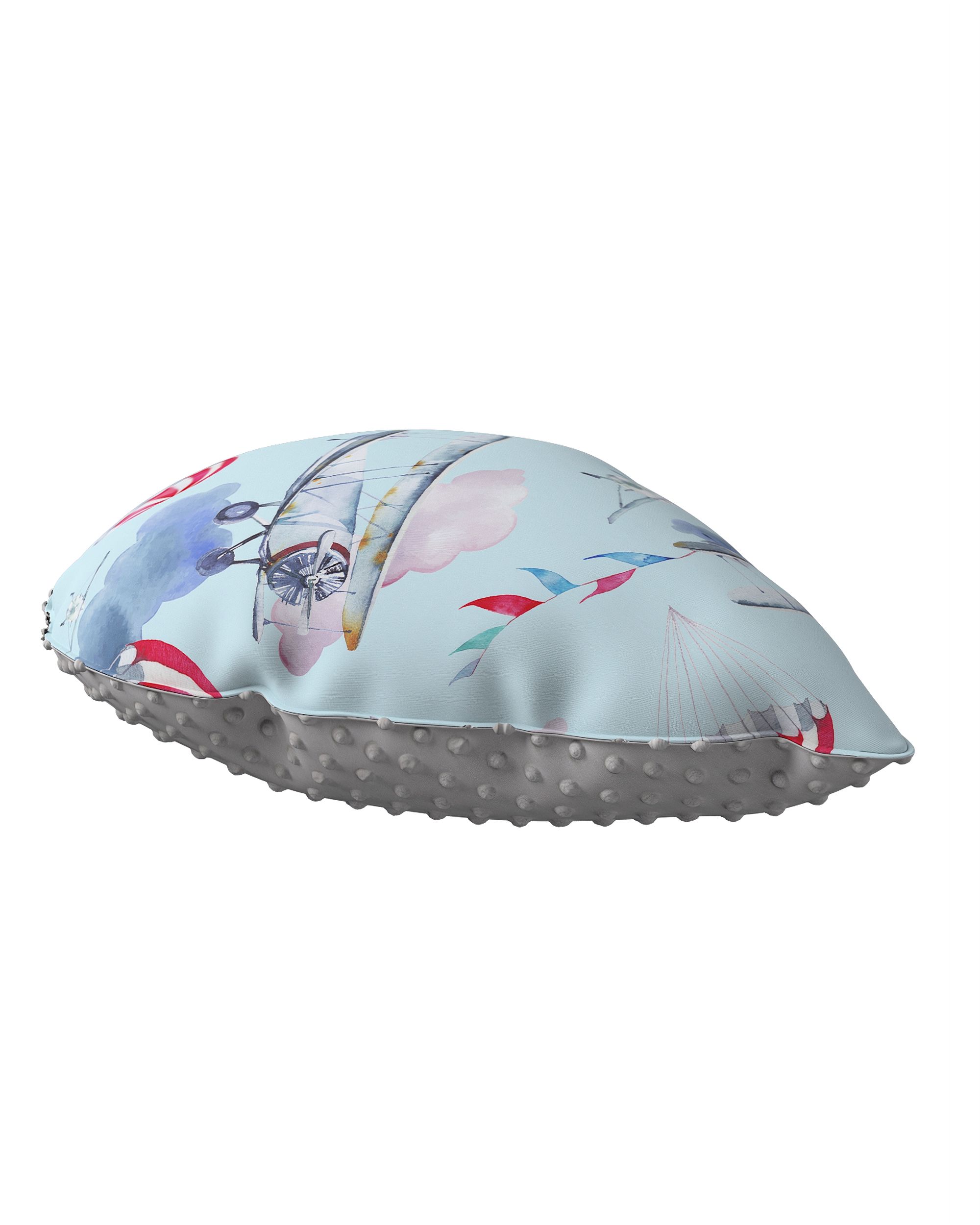Sweet Drop pillow with minky colour blue fabric patterned (hover)