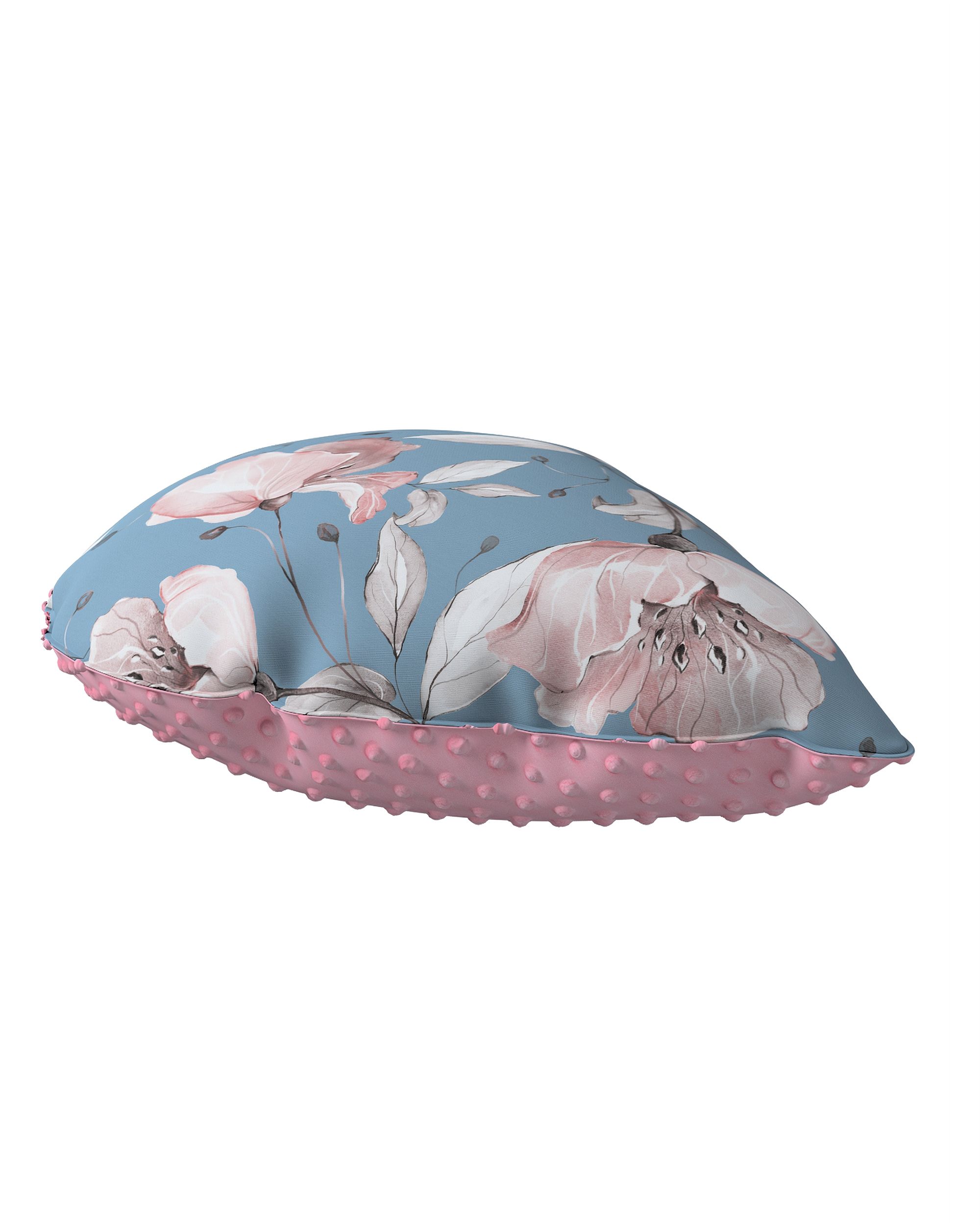 Sweet Drop pillow with minky colour blue fabric patterned (hover)