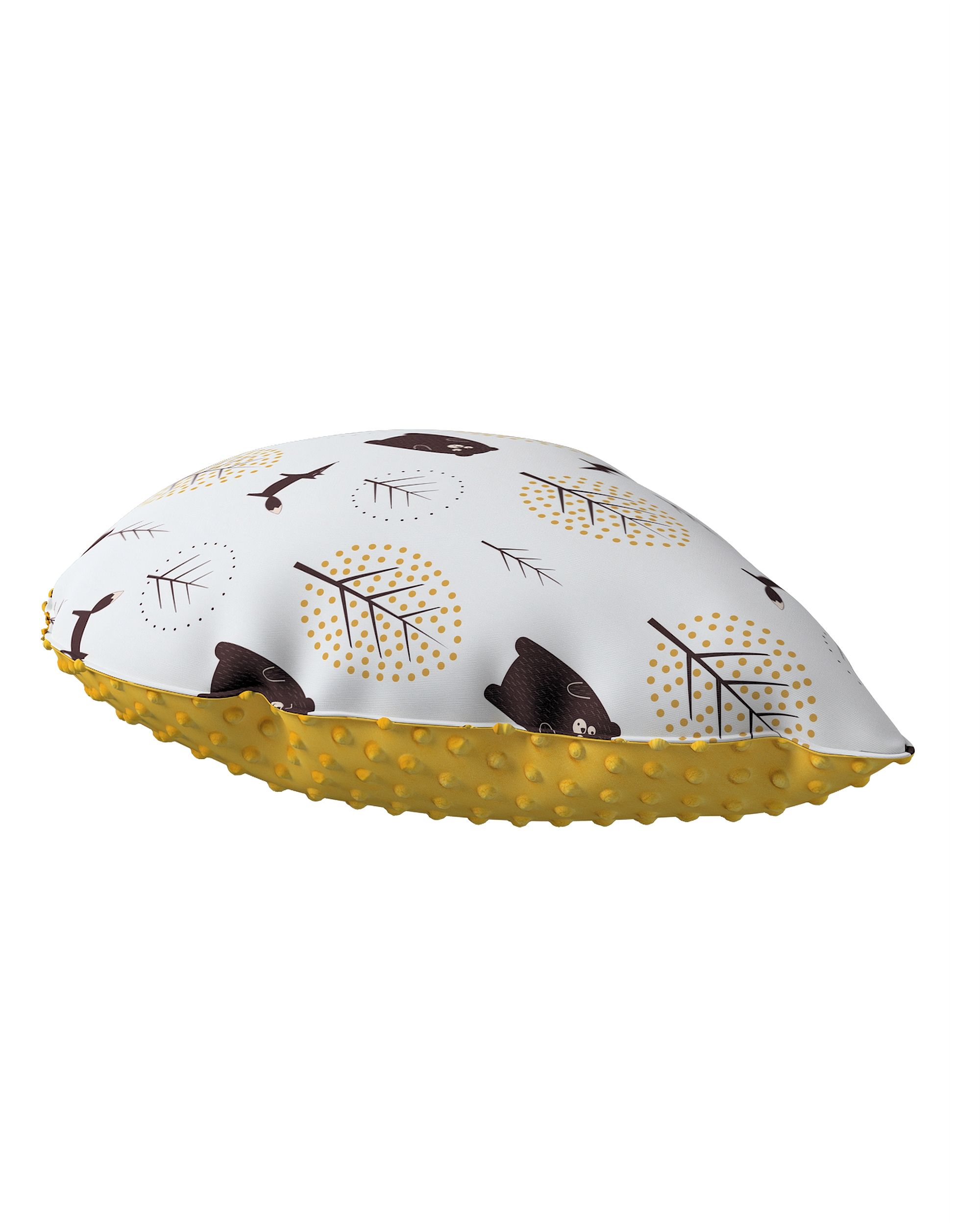 Sweet Drop pillow with minky colour brown fabric patterned (hover)