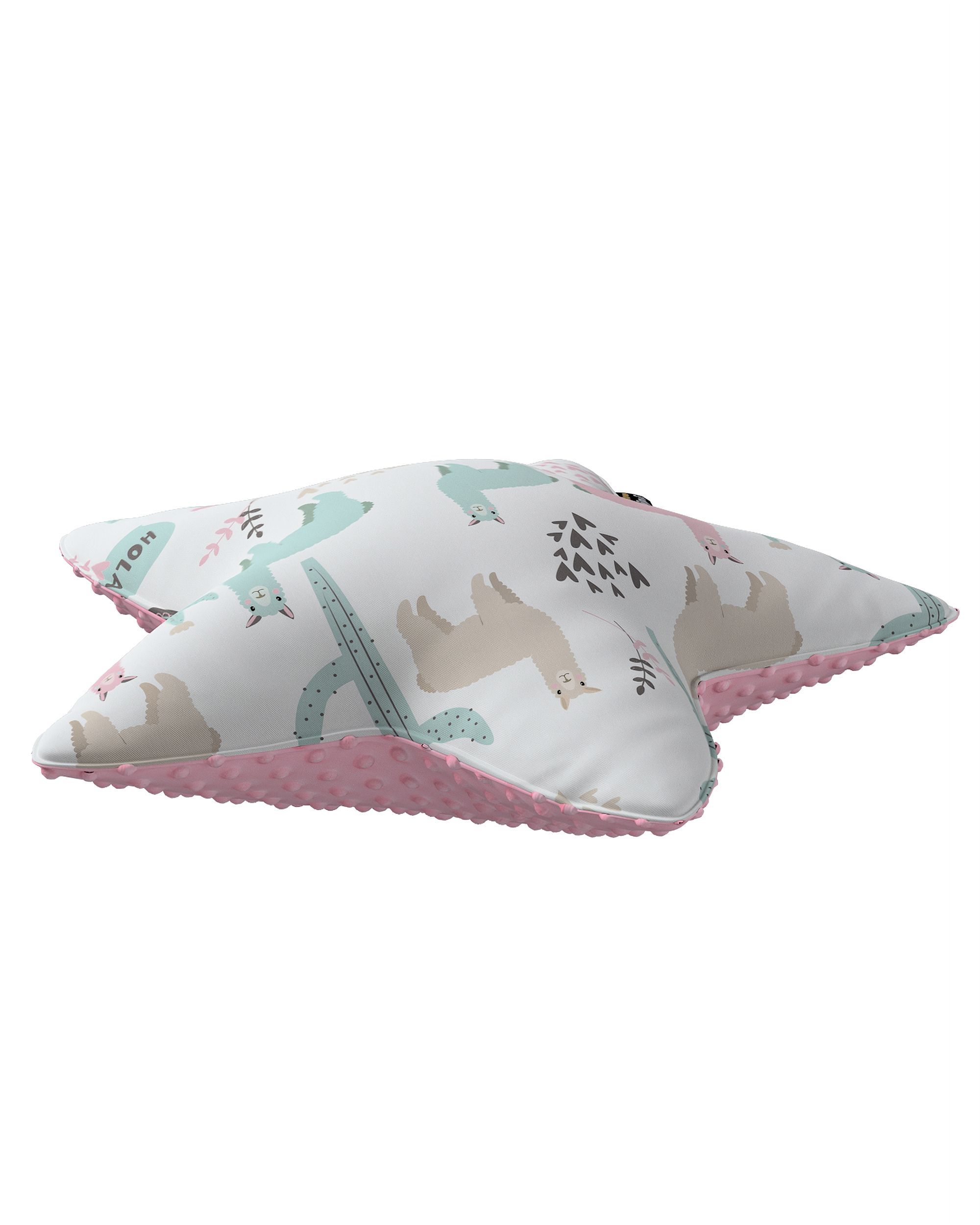 Lucky Star pillow with minky colour green fabric patterned (hover)