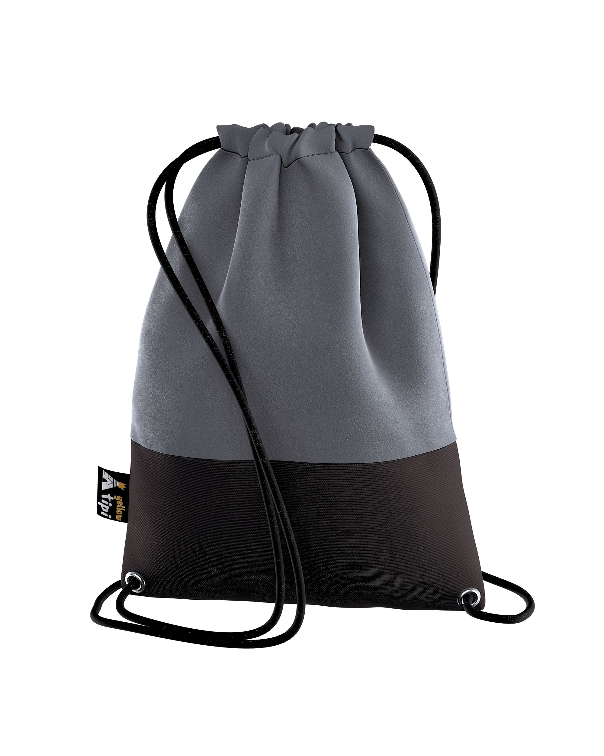 Kiddy Velvet string backpack colour grey fabric gloss, velvet