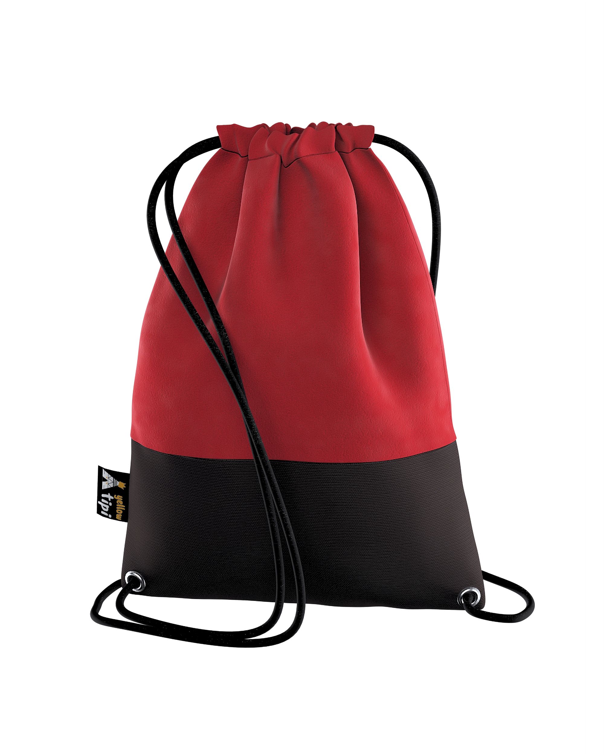 Kiddy Velvet string backpack colour red fabric gloss, velvet