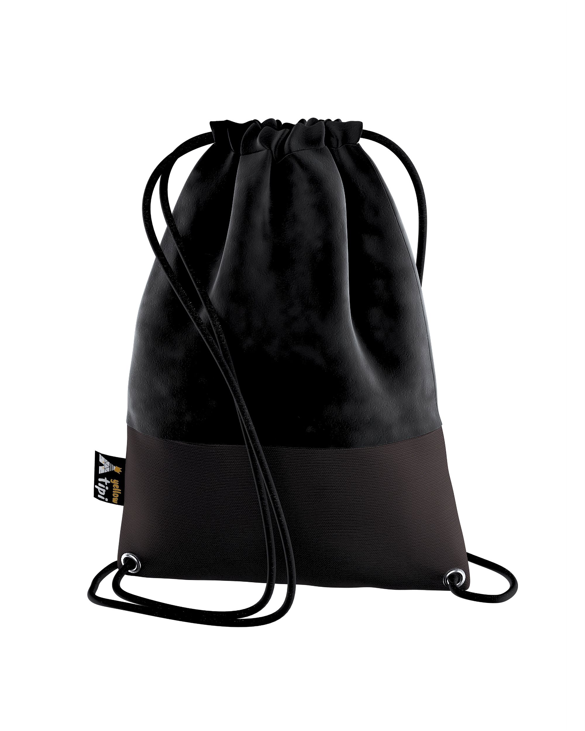 Kiddy Velvet string backpack colour black fabric gloss, velvet