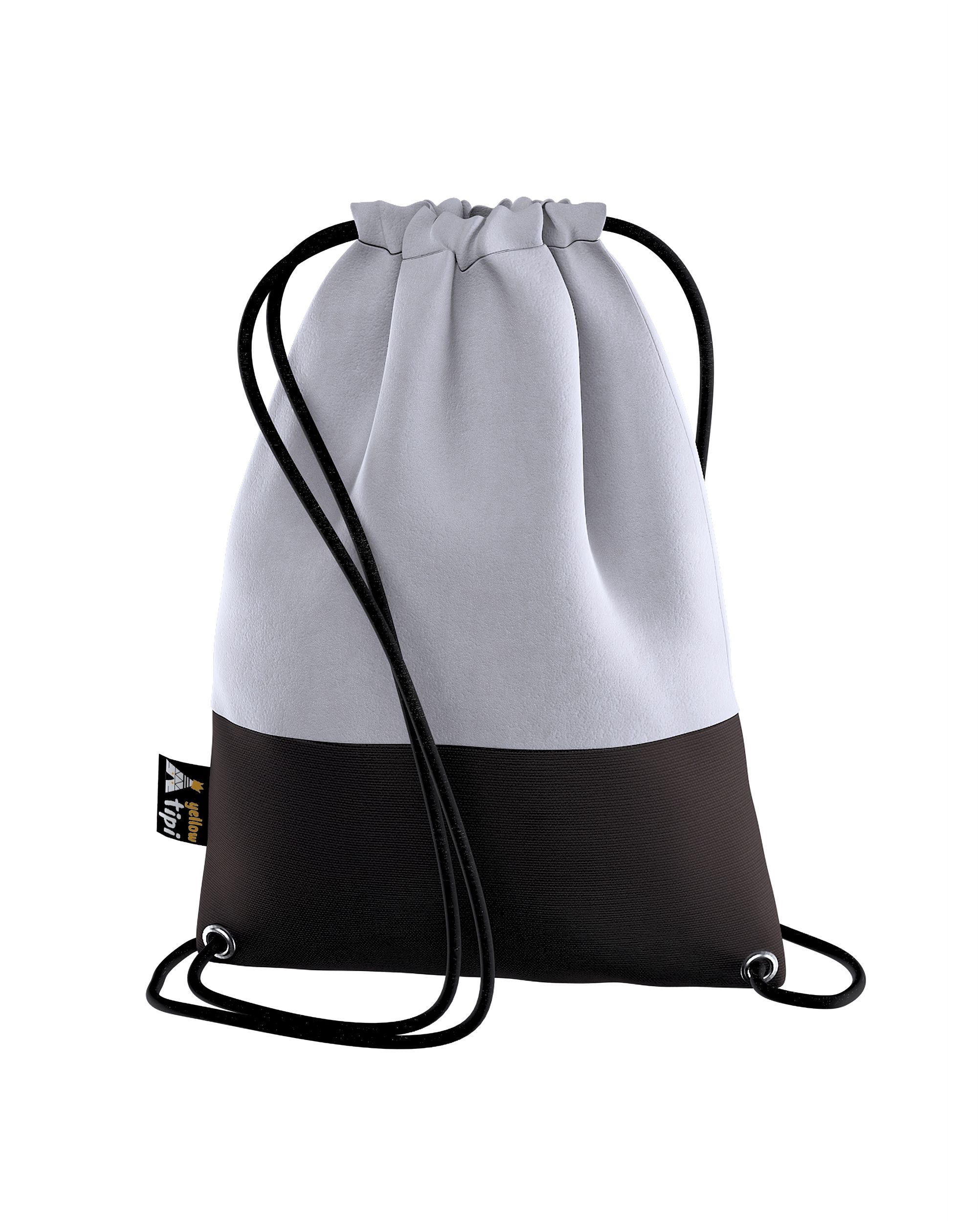Kiddy Velvet string backpack colour grey fabric gloss, velvet