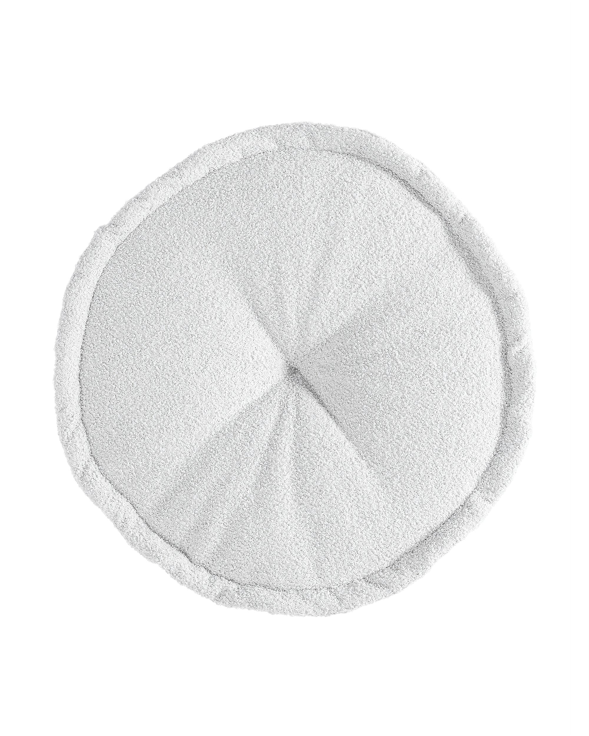 French pouf colour white fabric structured (hover)