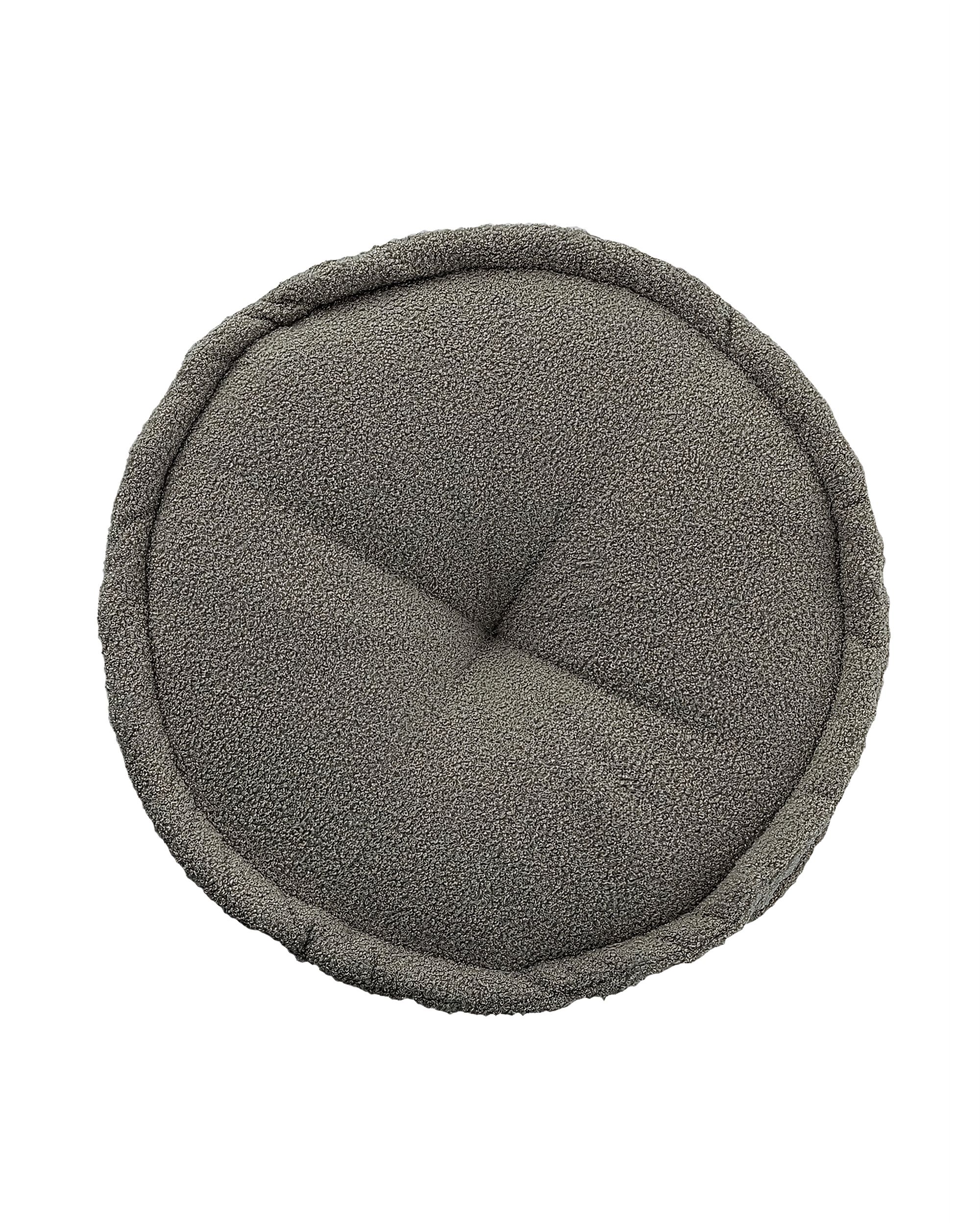 French pouf colour grey fabric structured (hover)
