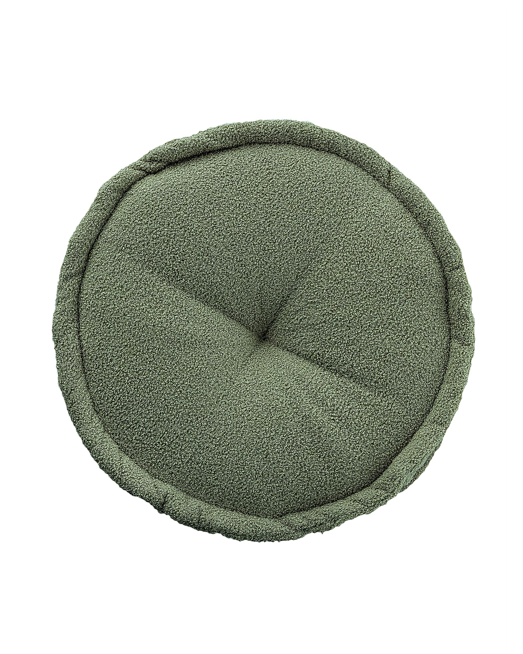French pouf colour green fabric structured (hover)