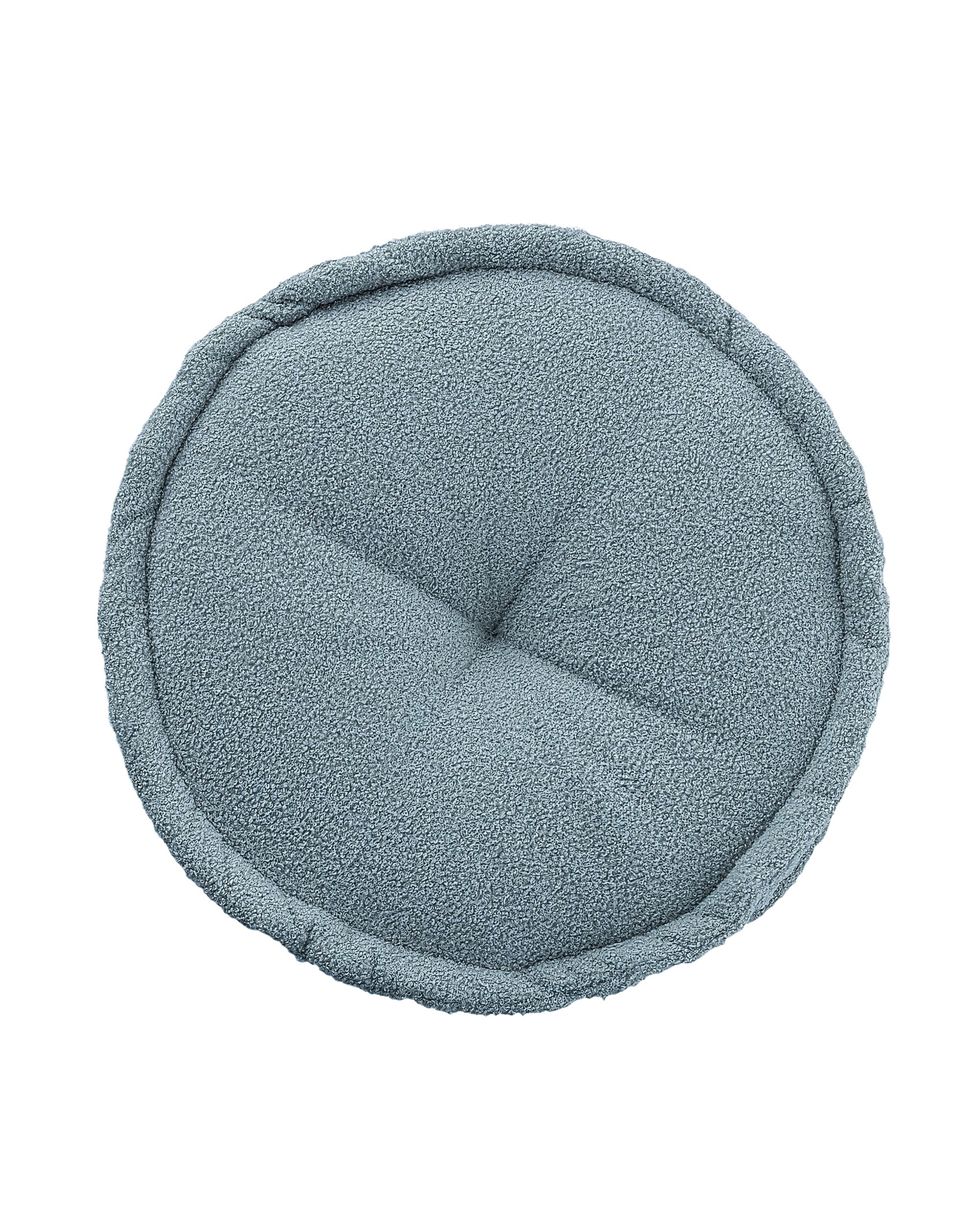 French pouf colour blue fabric structured (hover)
