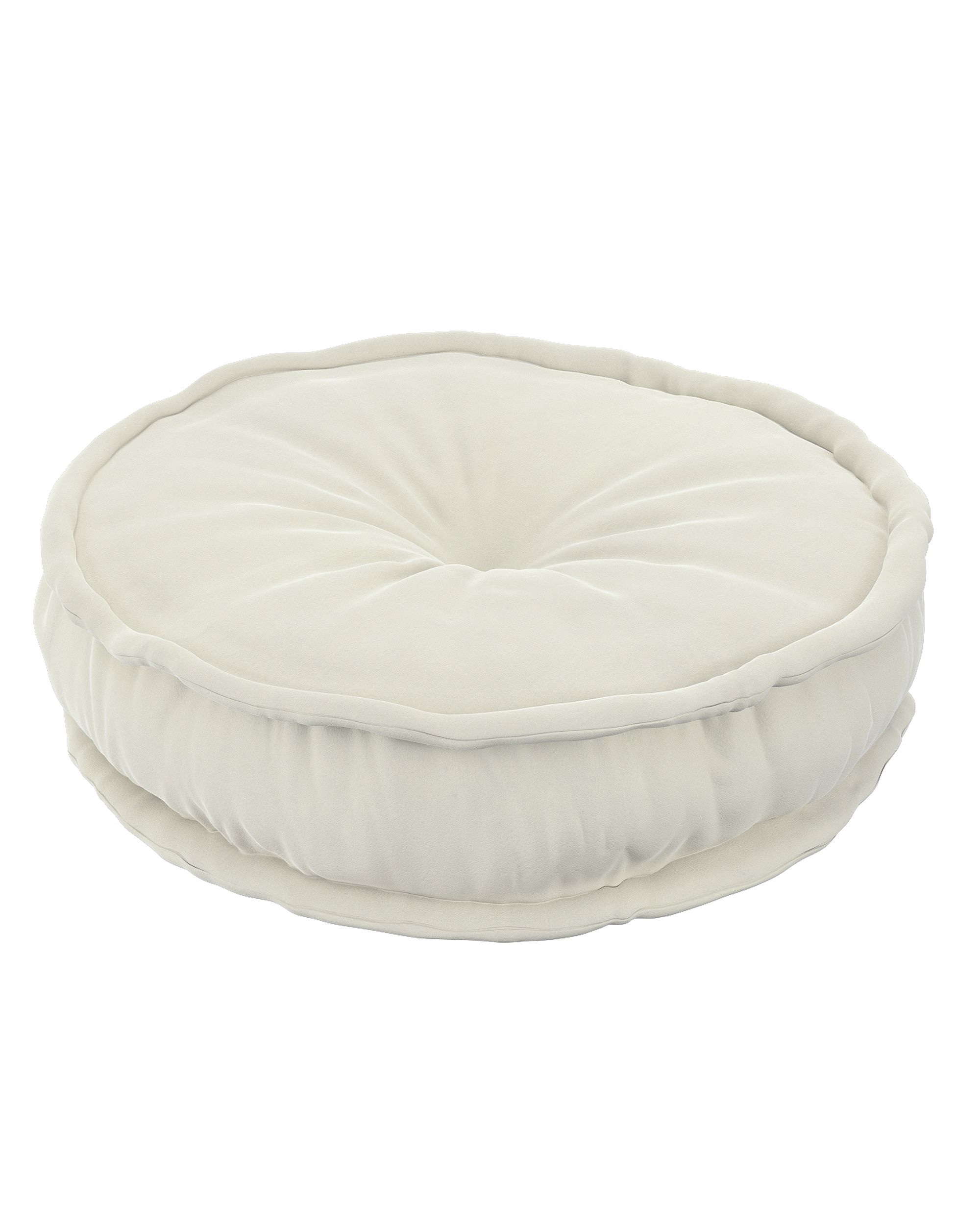 French pouf colour cream fabric gloss, velvet