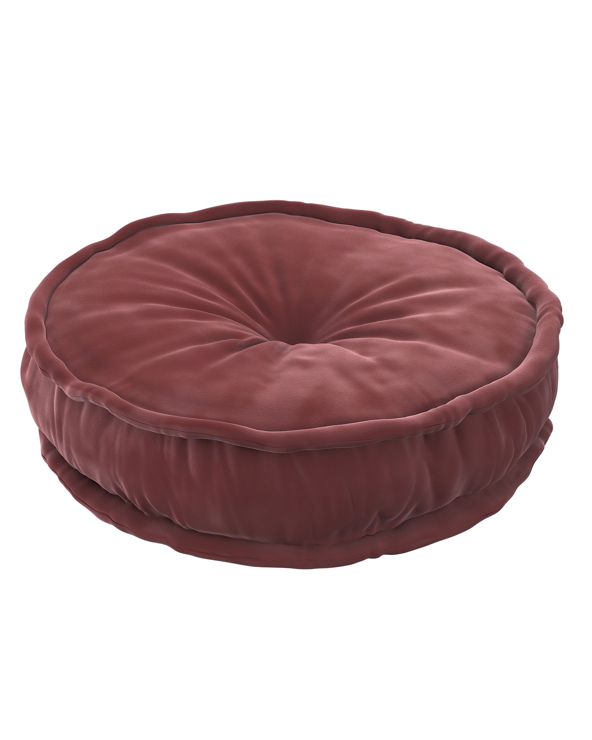 French pouf colour red fabric gloss, velvet