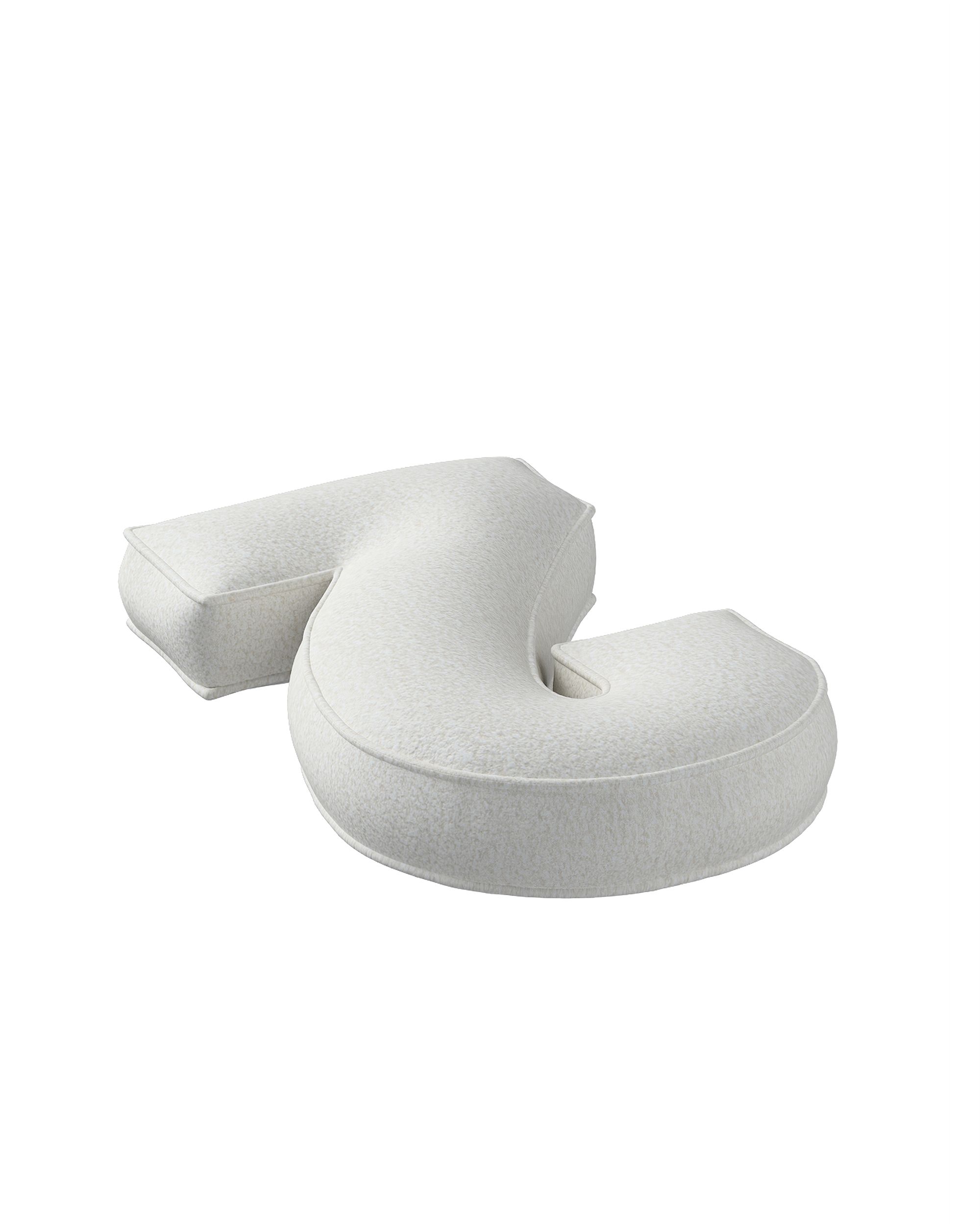 Number pillow 2 colour white fabric structured (hover)