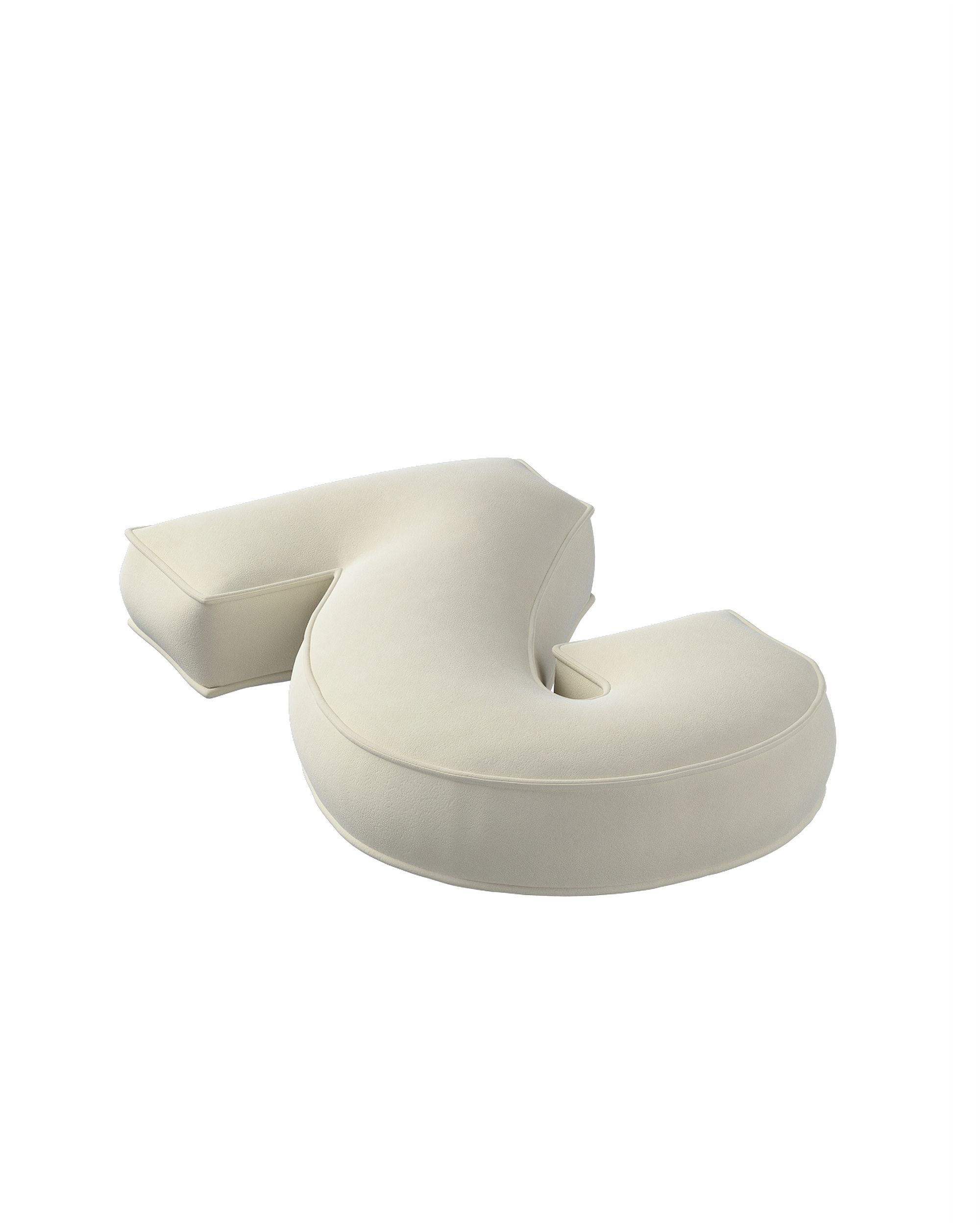 Number pillow 2 colour cream fabric gloss, velvet (hover)
