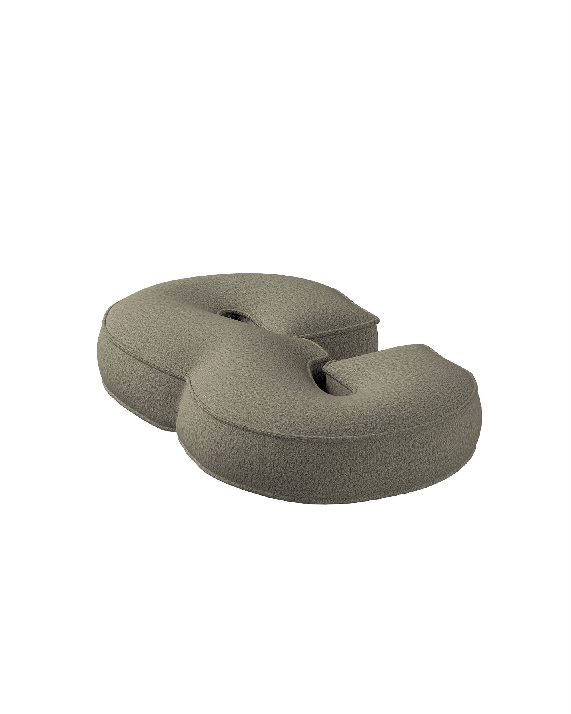 Number pillow 3 colour beige fabric structured (hover)