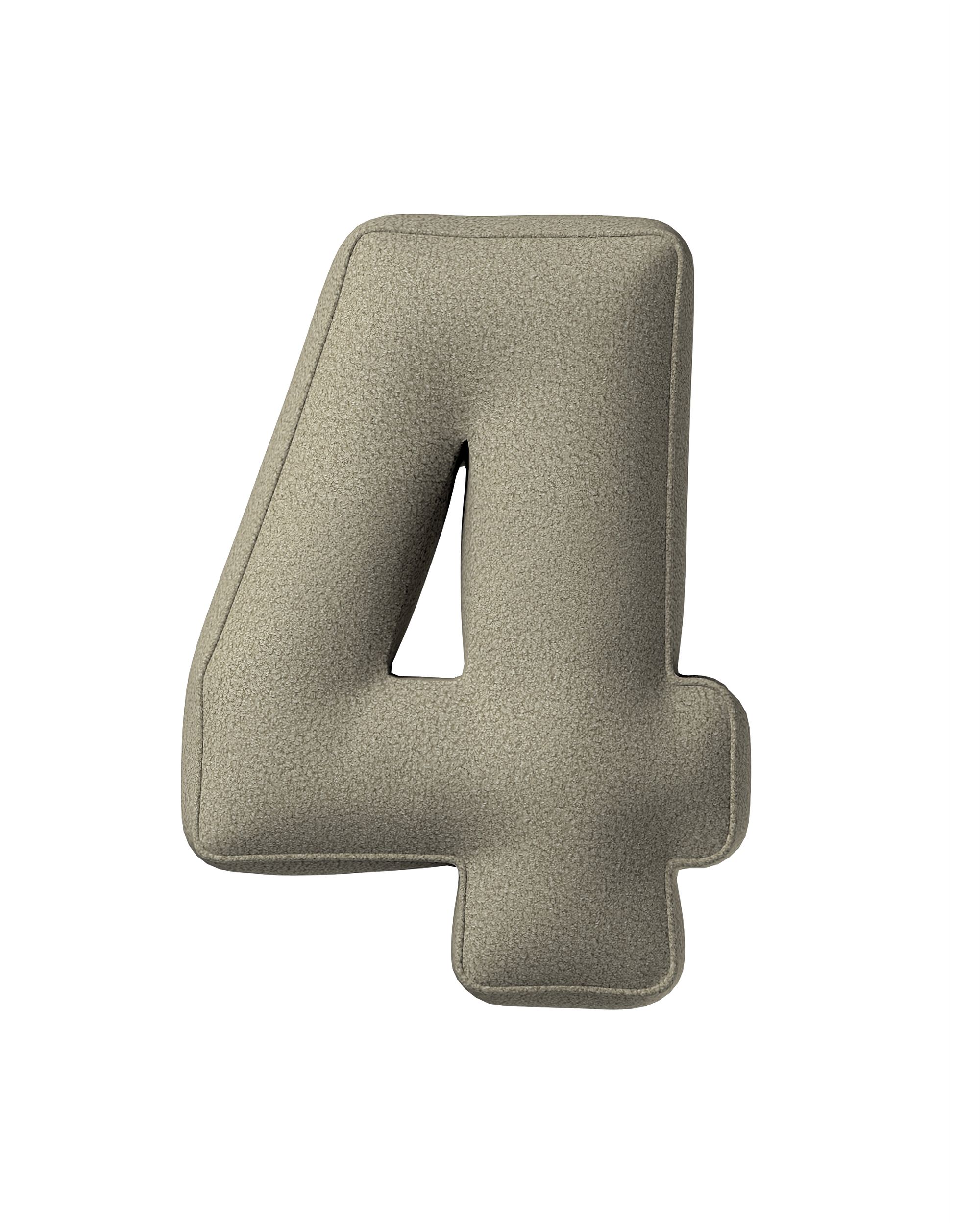 Number pillow 4 colour beige fabric structured