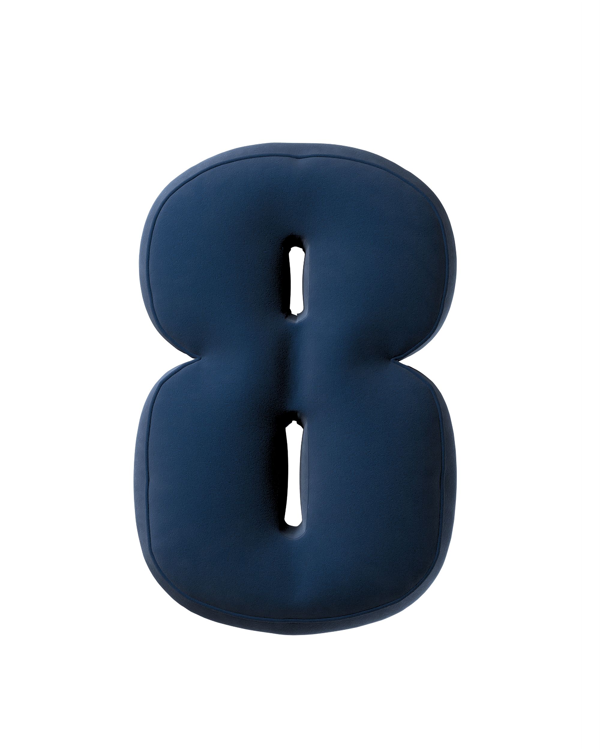 Number pillow 8 colour navy blue fabric gloss, velvet