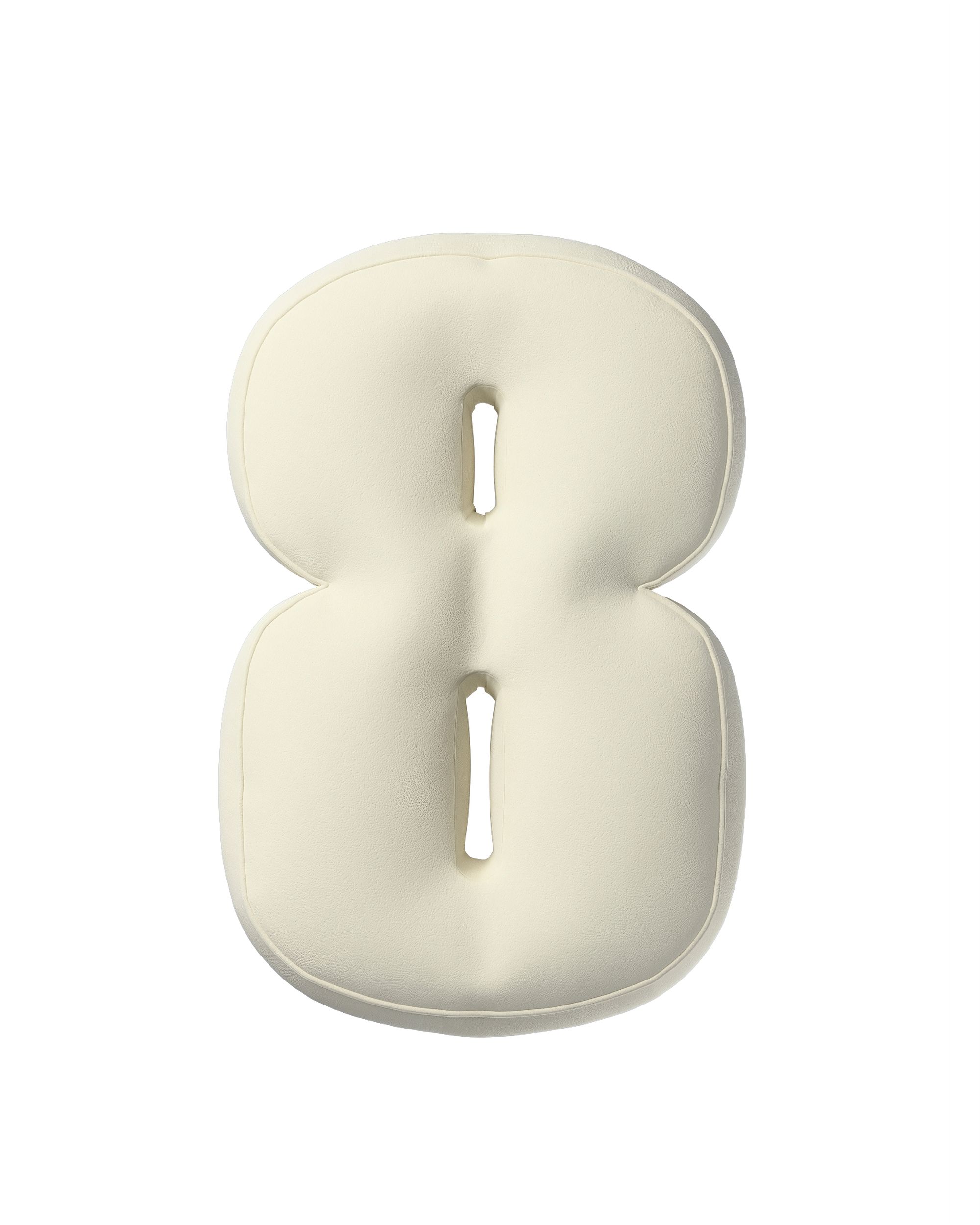 Number pillow 8 colour cream fabric gloss, velvet