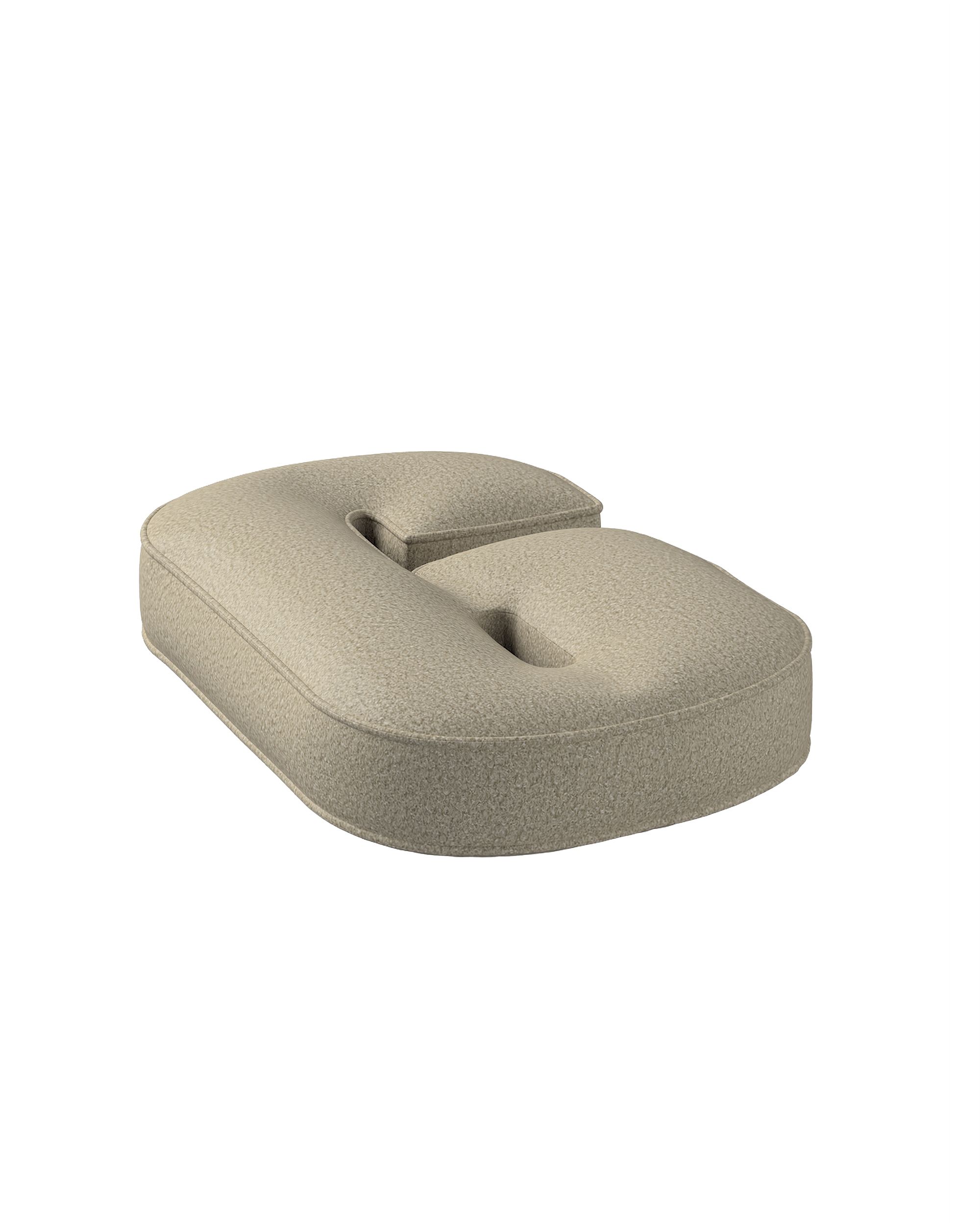 Number pillow 9 colour beige fabric structured (hover)