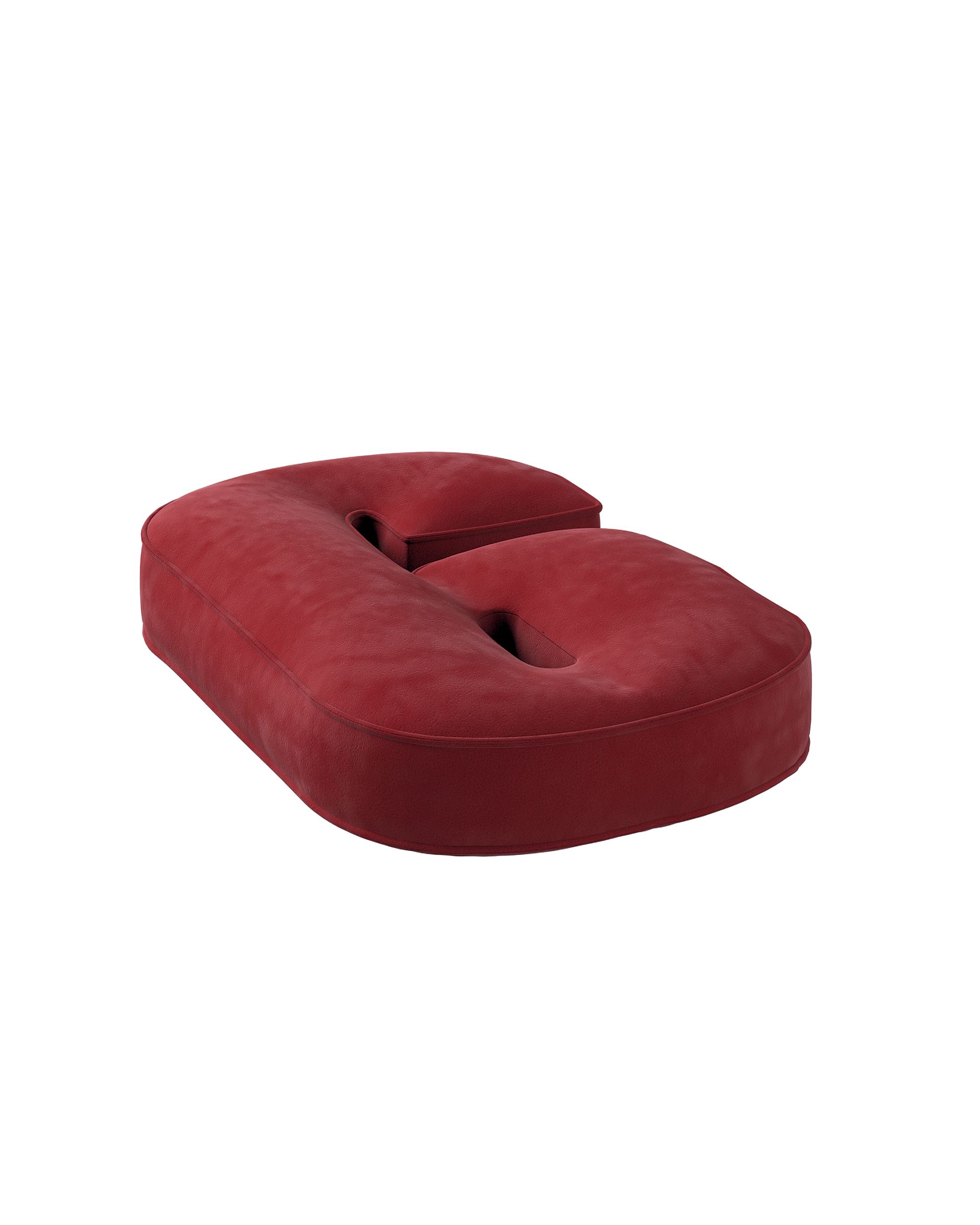 Number pillow 9 colour red fabric gloss, velvet (hover)