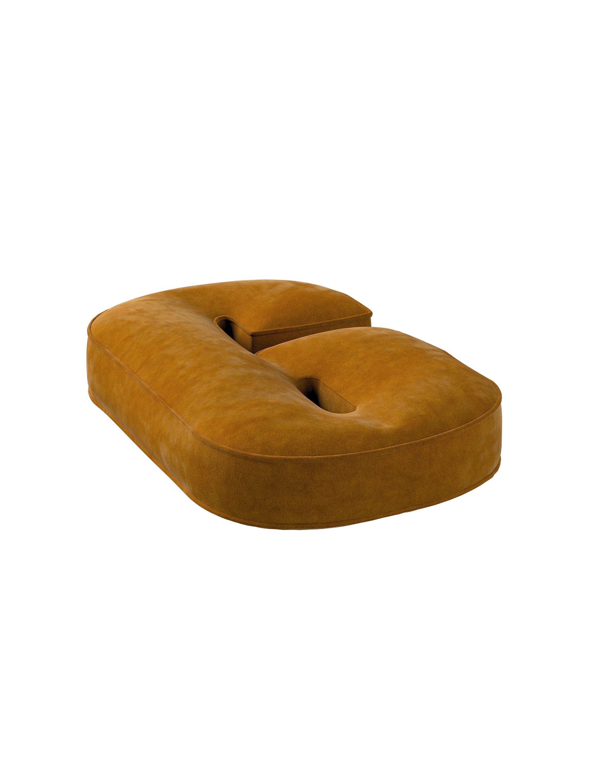 Number pillow 9 colour yellow fabric gloss, velvet (hover)