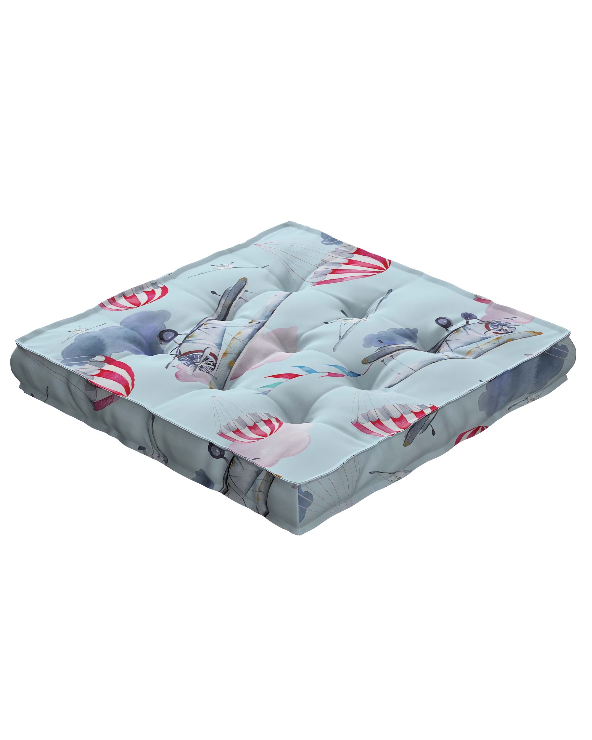 Tomi seat pad colour blue fabric patterned