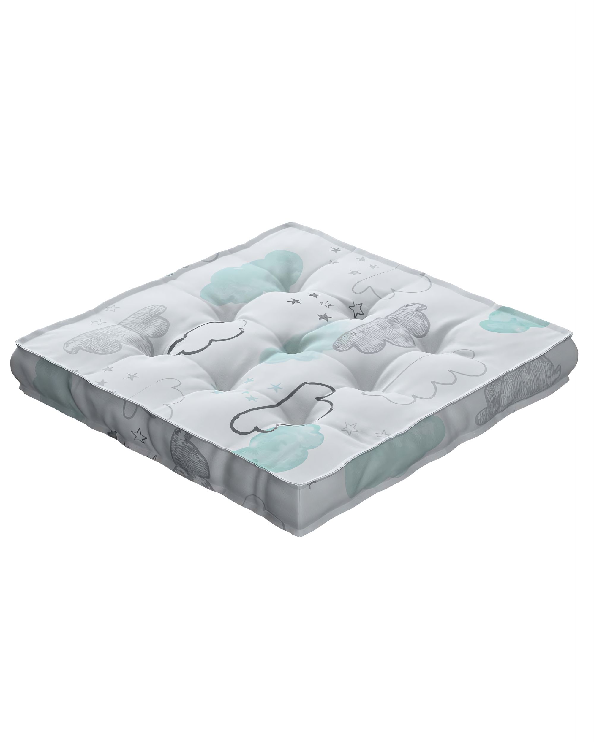 Tomi seat pad colour white fabric patterned