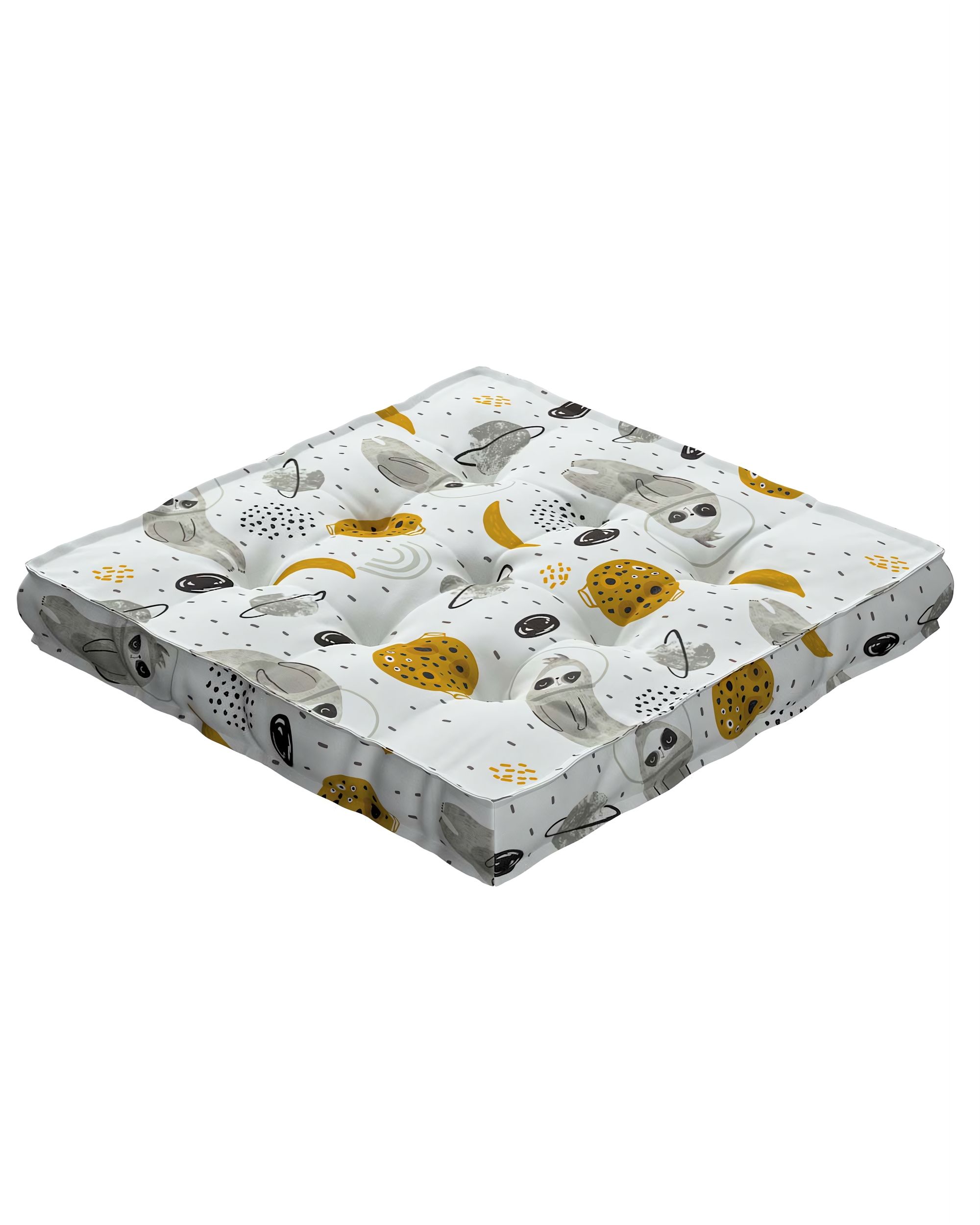 Tomi seat pad colour white fabric patterned