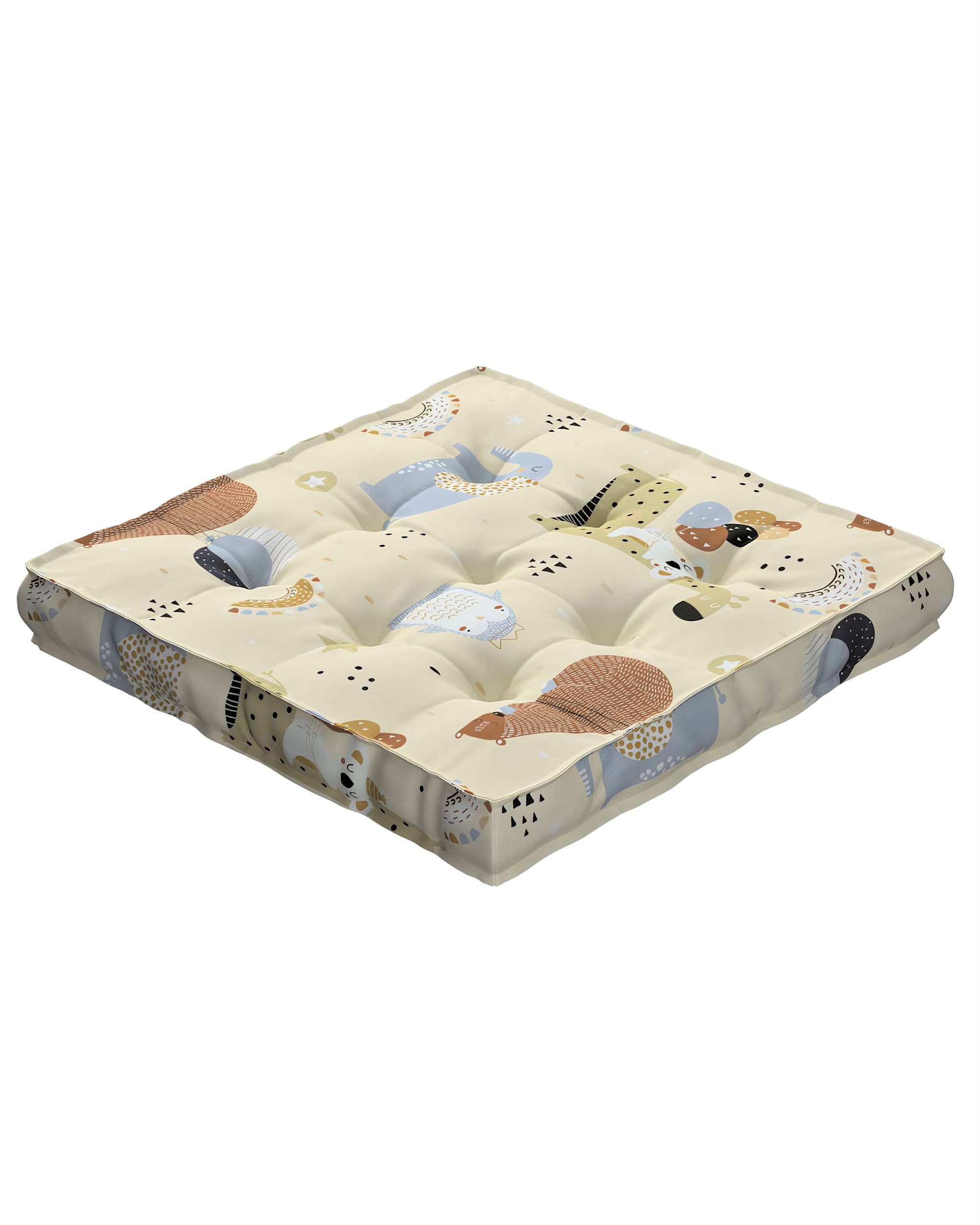 Tomi seat pad colour beige fabric patterned