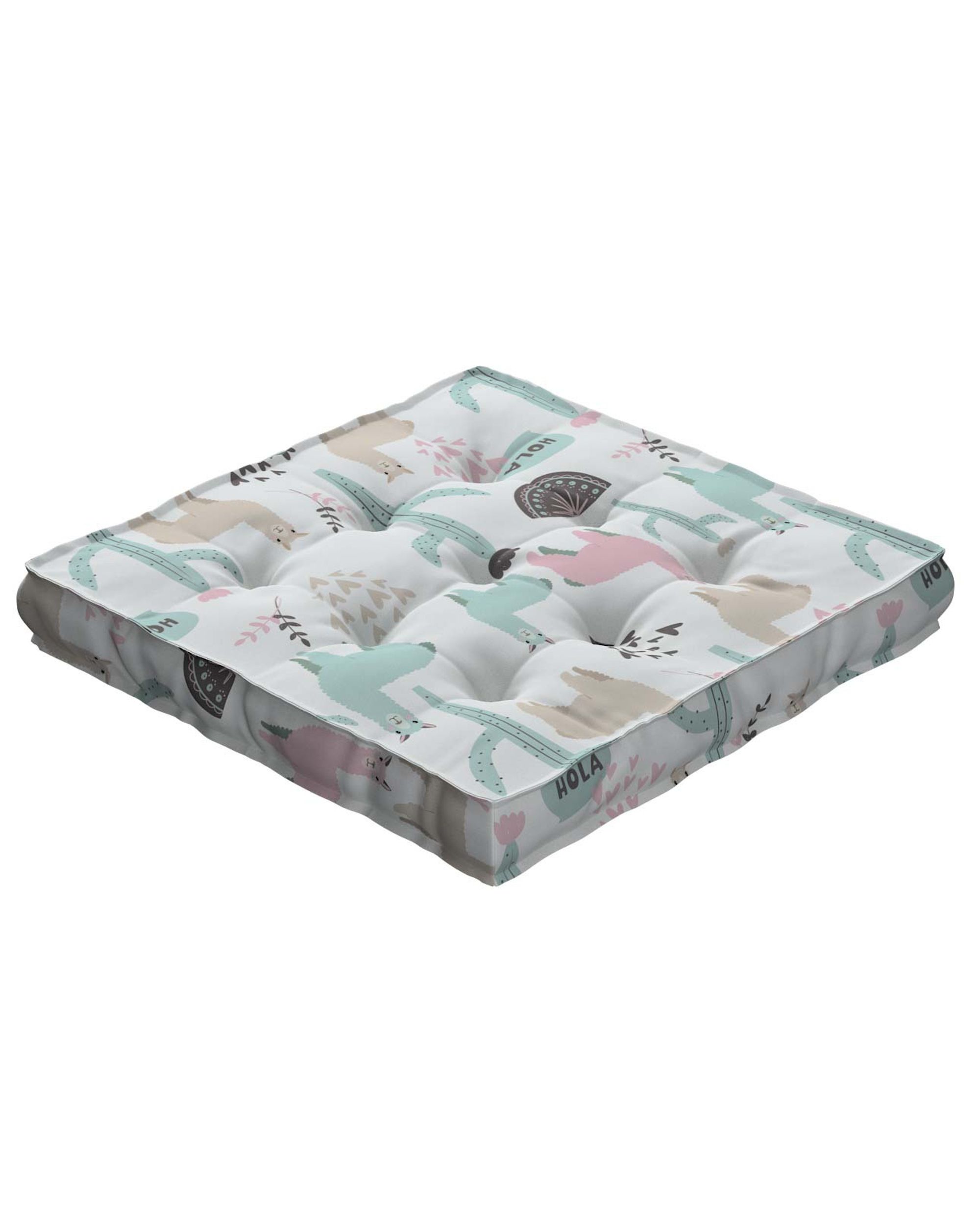 Tomi seat pad colour green fabric patterned