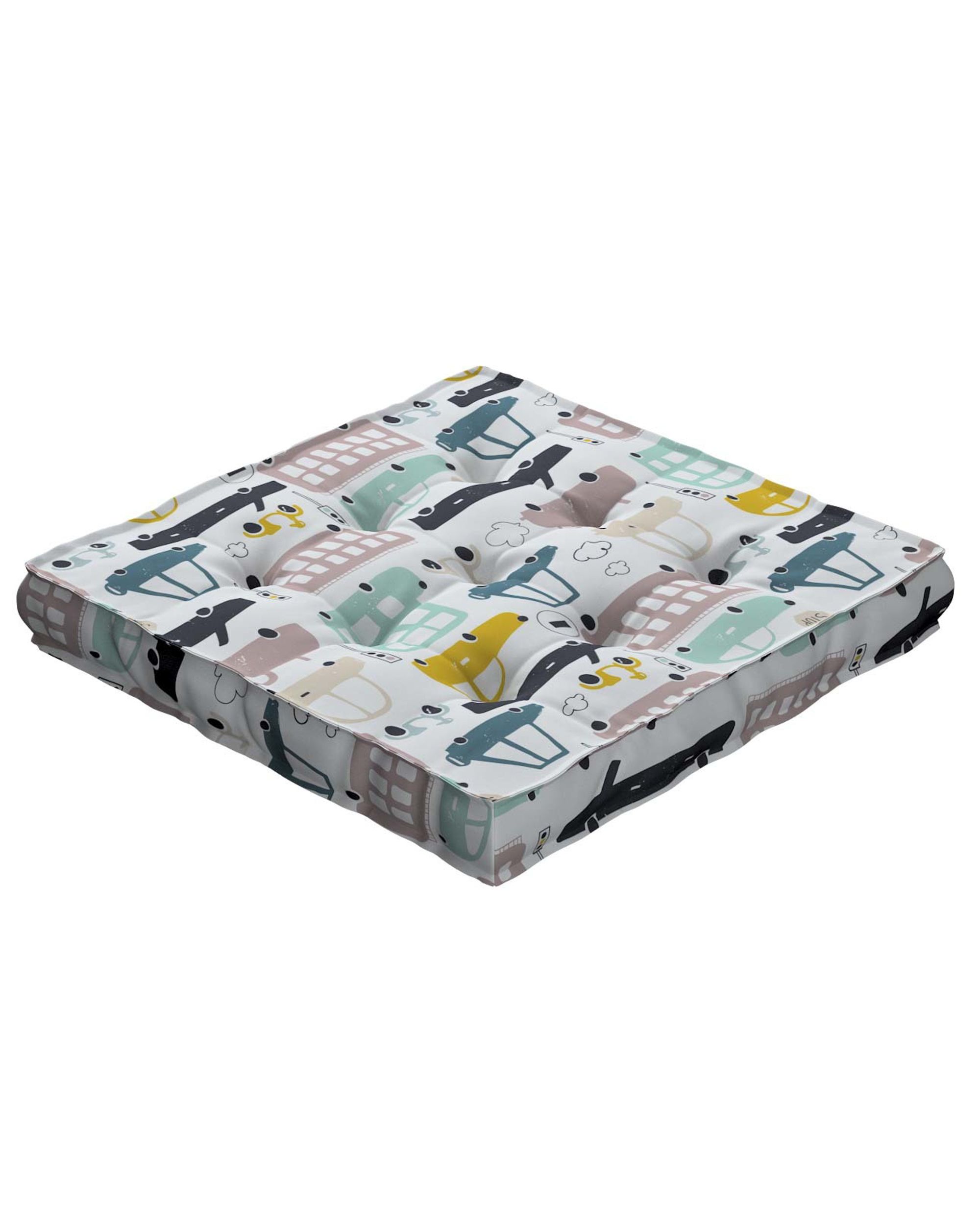 Tomi seat pad colour beige fabric patterned