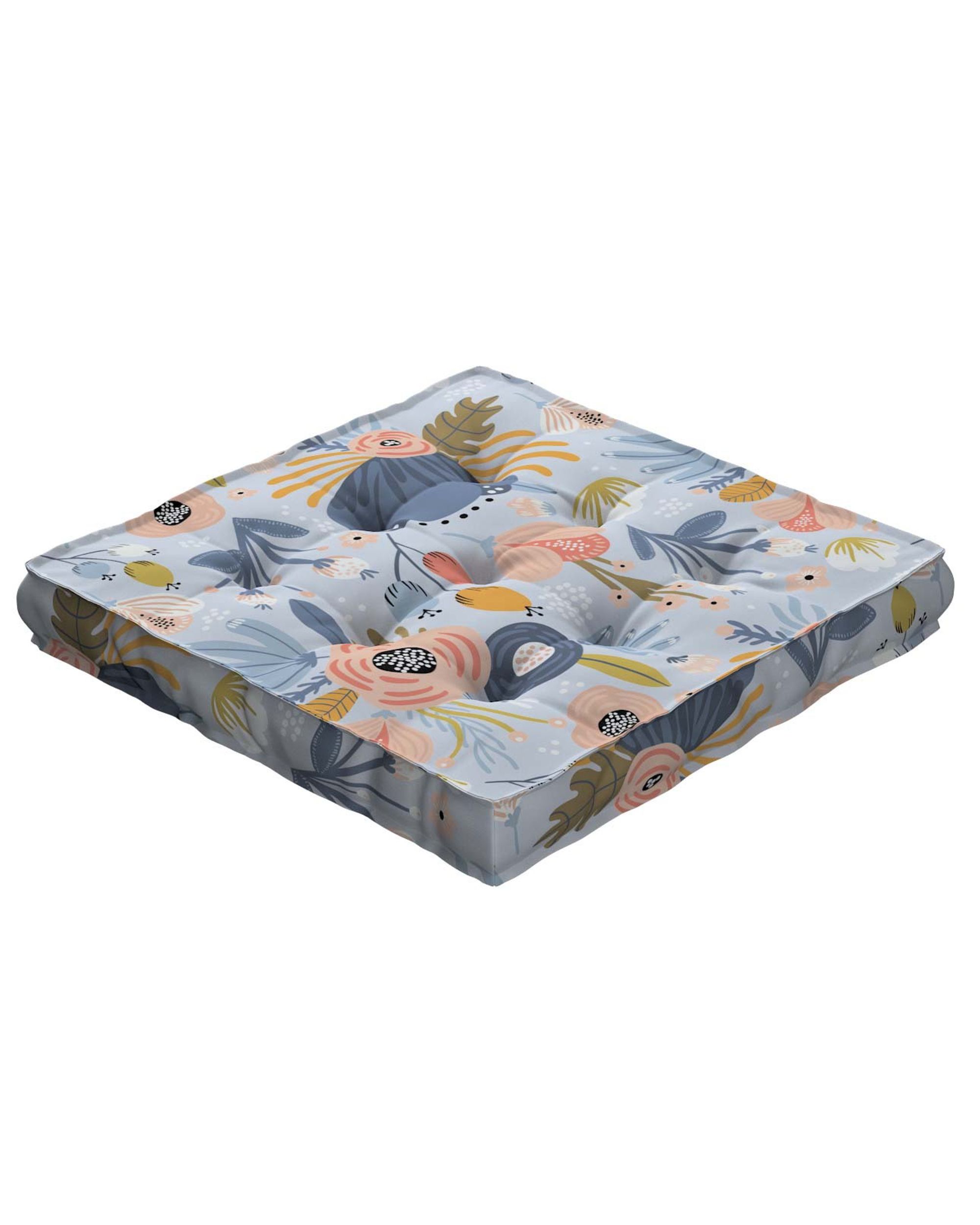 Tomi seat pad colour blue fabric patterned