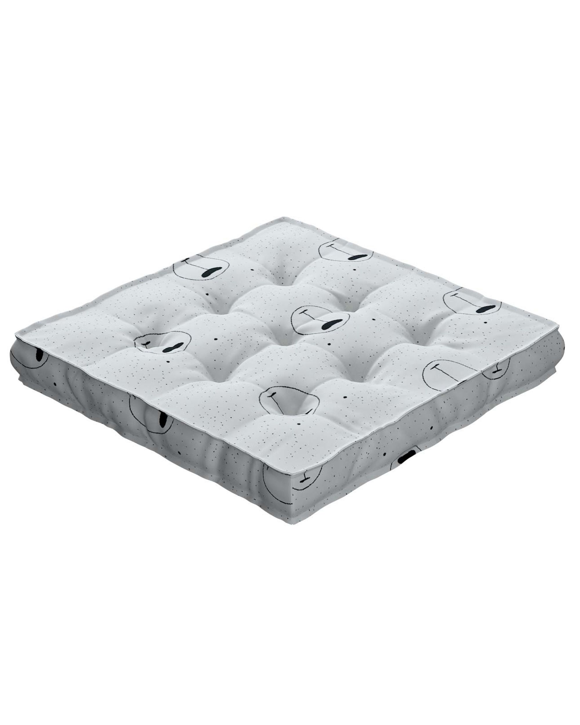 Tomi seat pad colour white fabric patterned