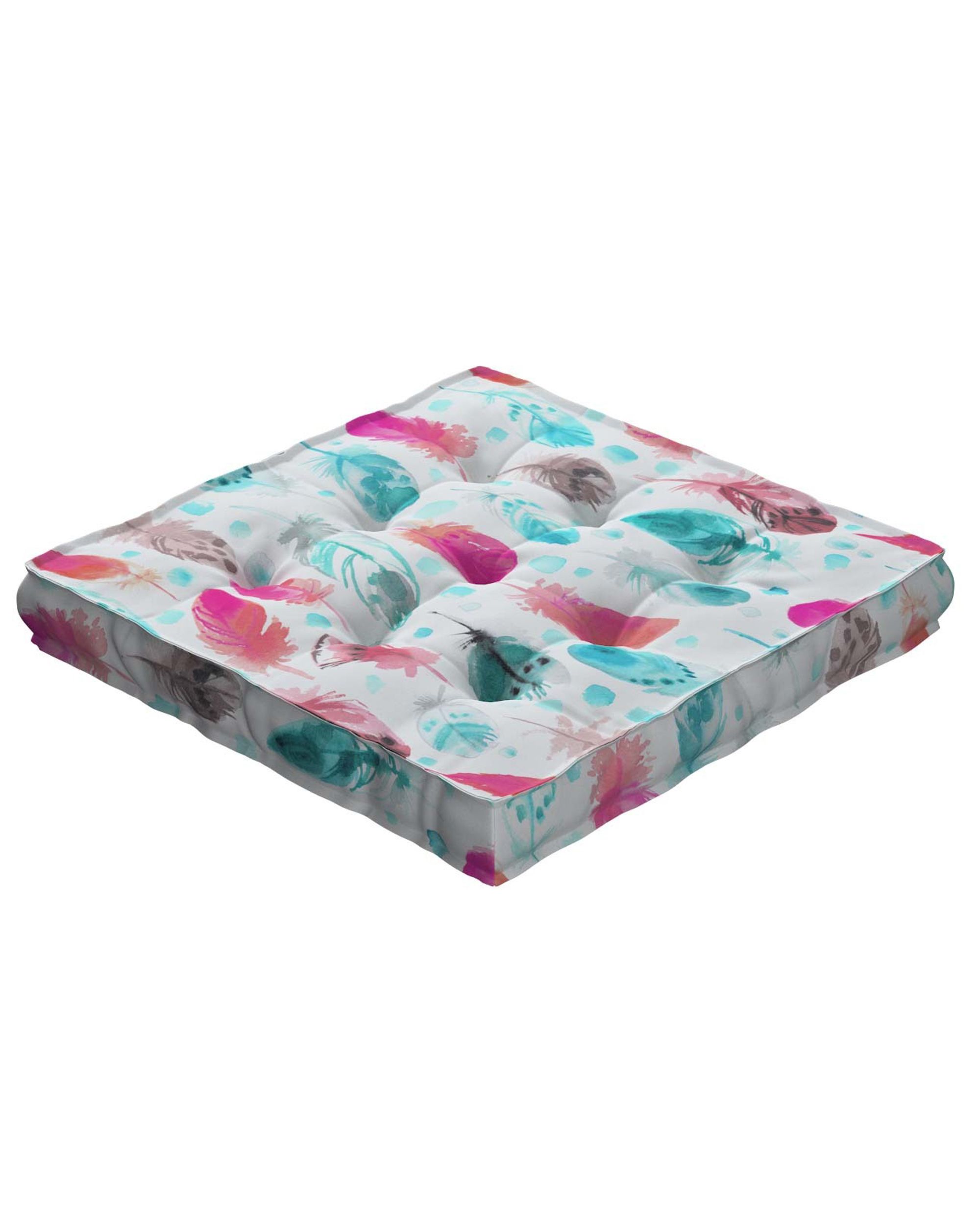 Tomi seat pad colour blue fabric patterned
