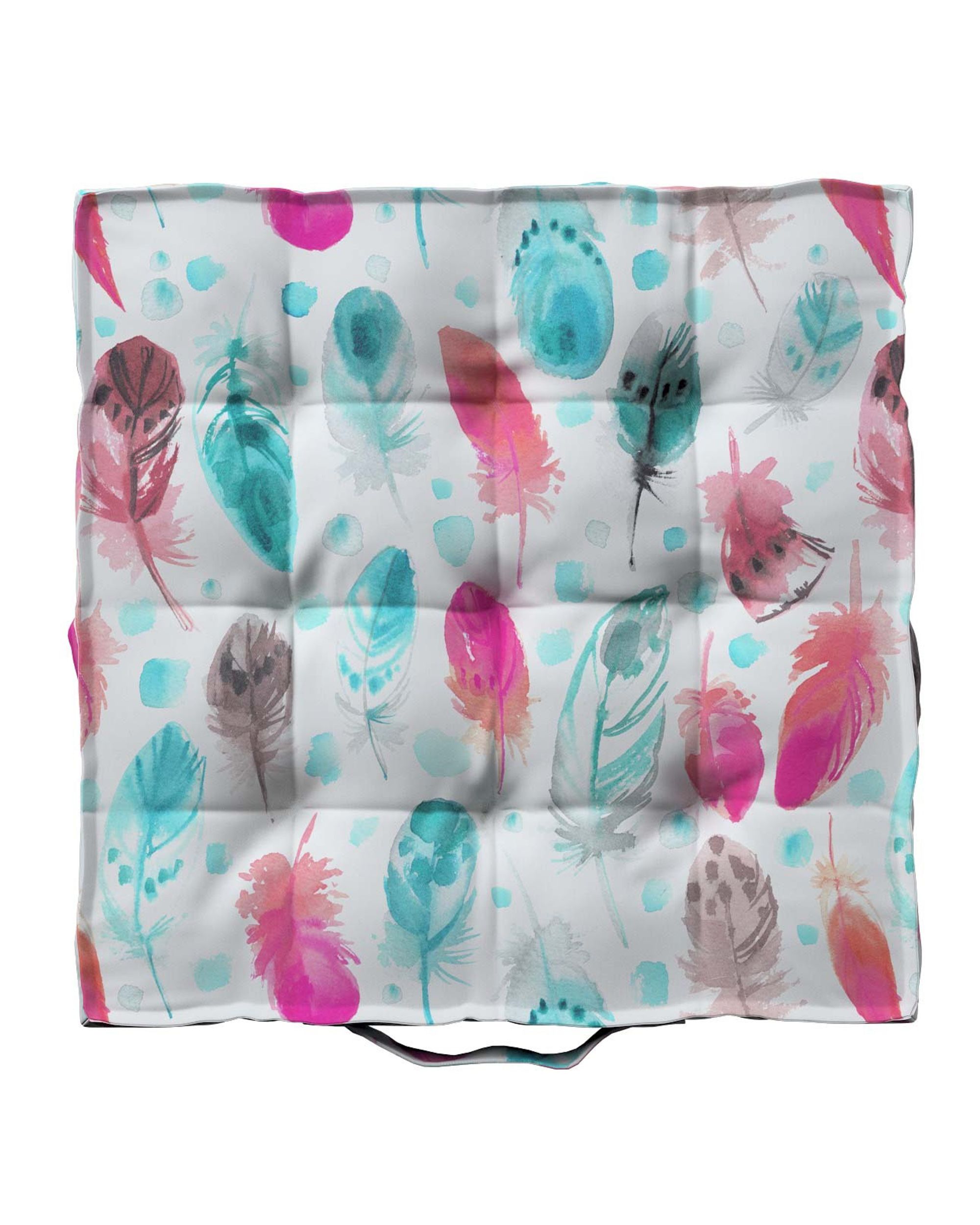 Tomi seat pad colour blue fabric patterned (hover)