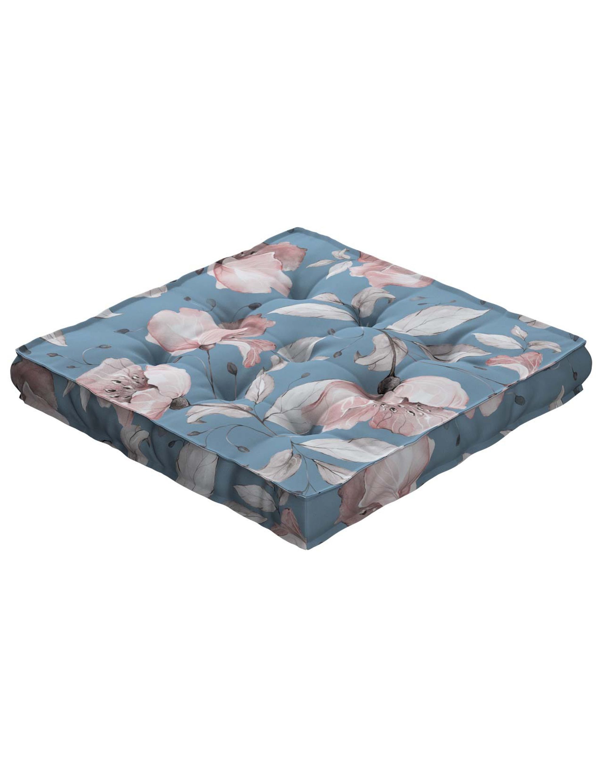 Tomi seat pad colour blue fabric patterned