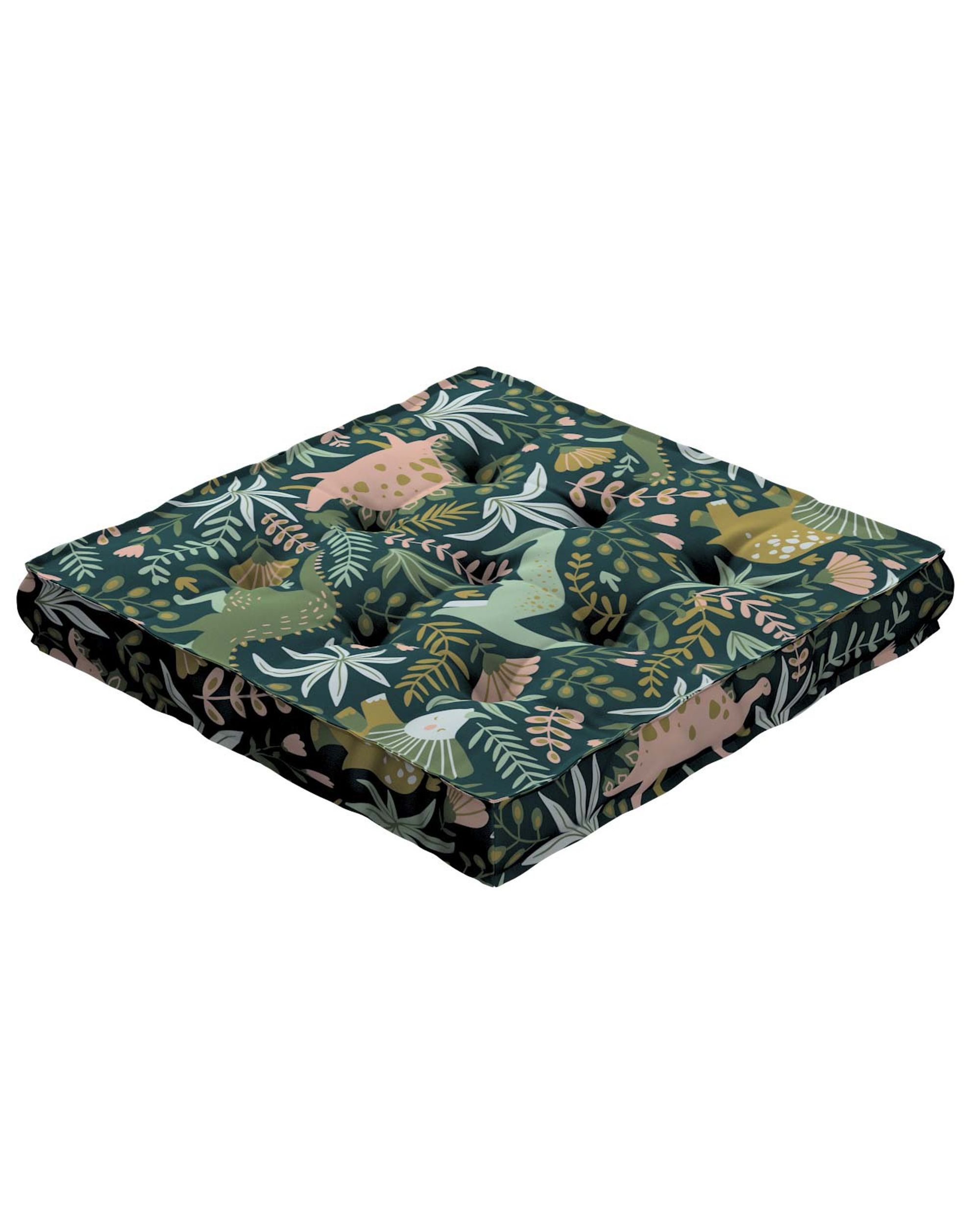 Tomi seat pad colour green fabric patterned