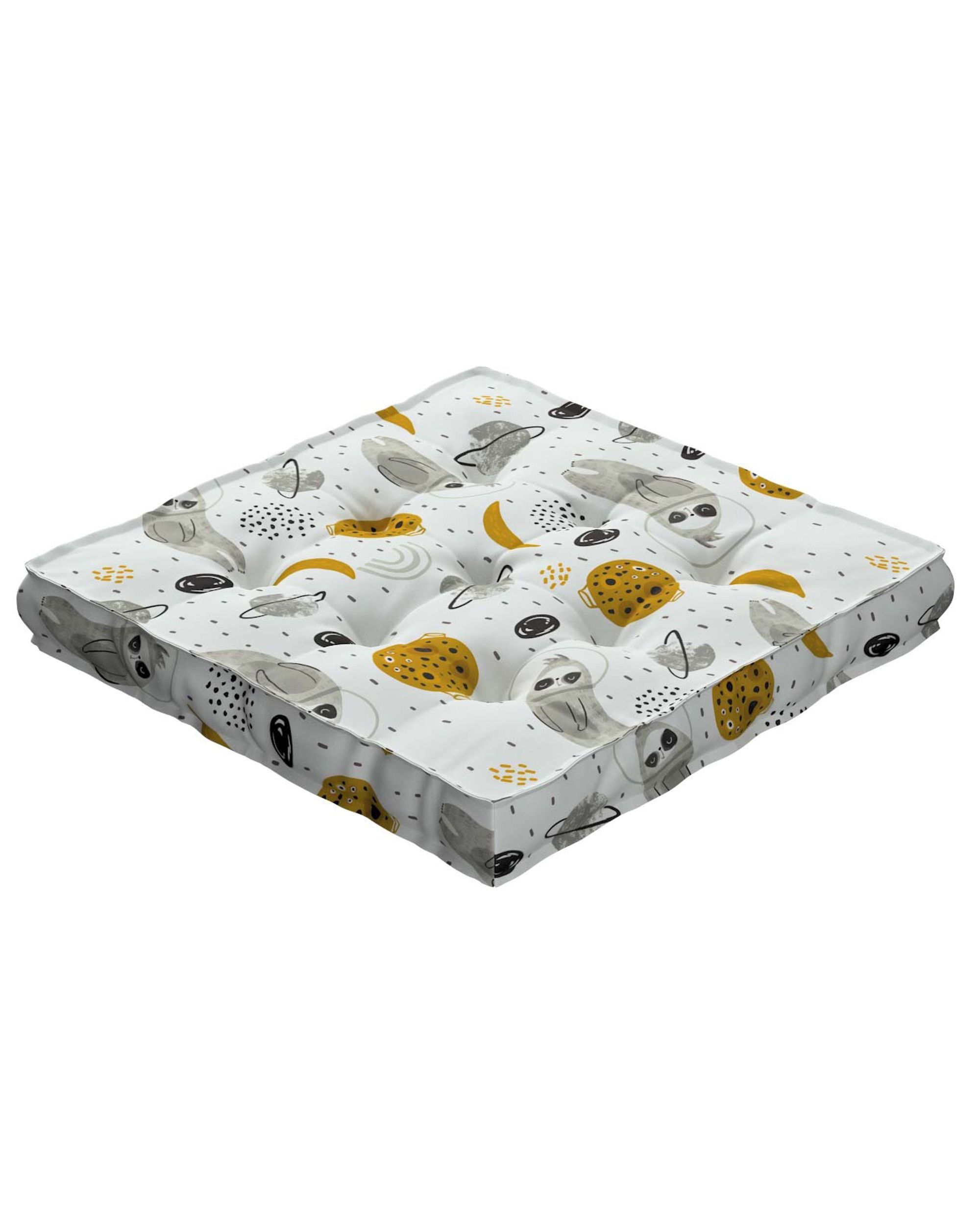 Tomi seat pad colour white fabric patterned