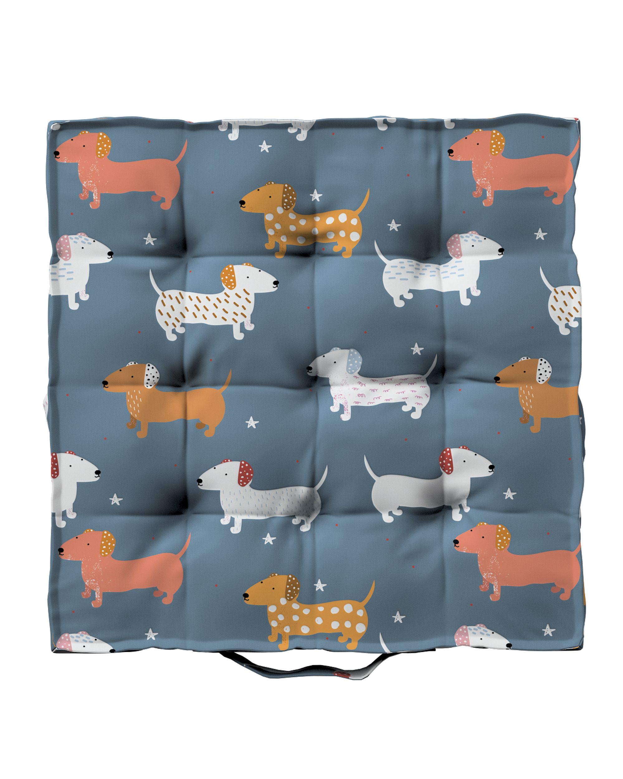 Tomi seat pad colour blue fabric patterned