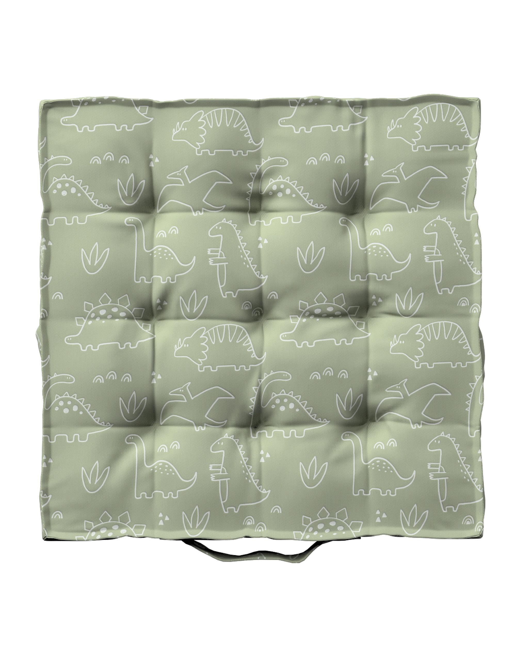 Tomi seat pad colour green fabric patterned