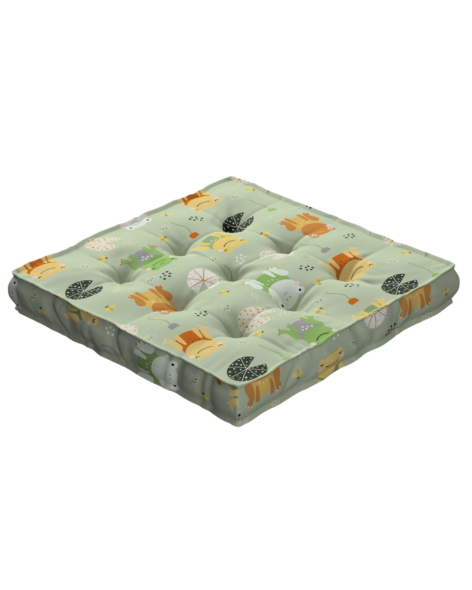 Tomi seat pad colour green fabric patterned (hover)