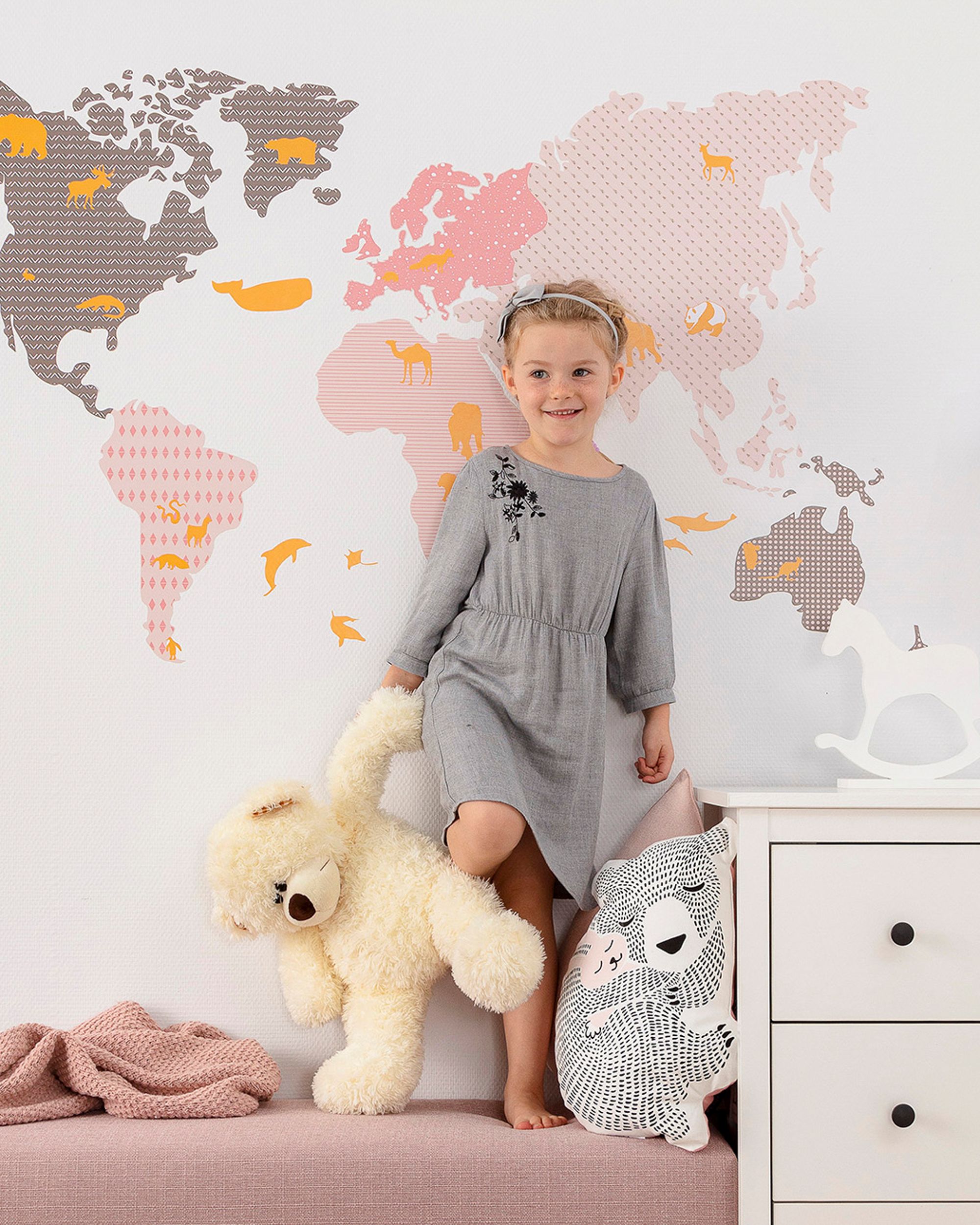 World Map pink sticker (hover)