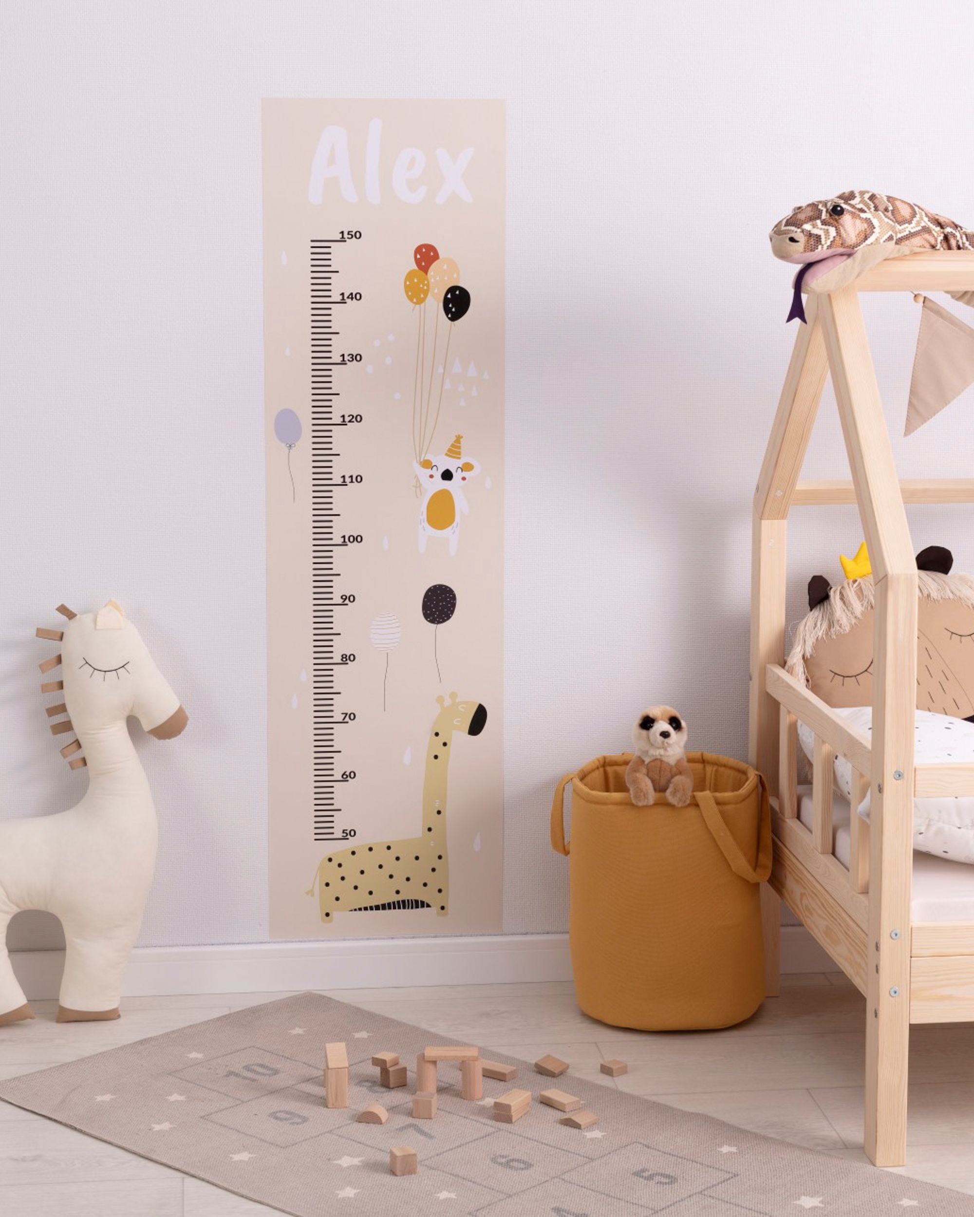 Personalized measuring tape Zoo Party beige (hover)