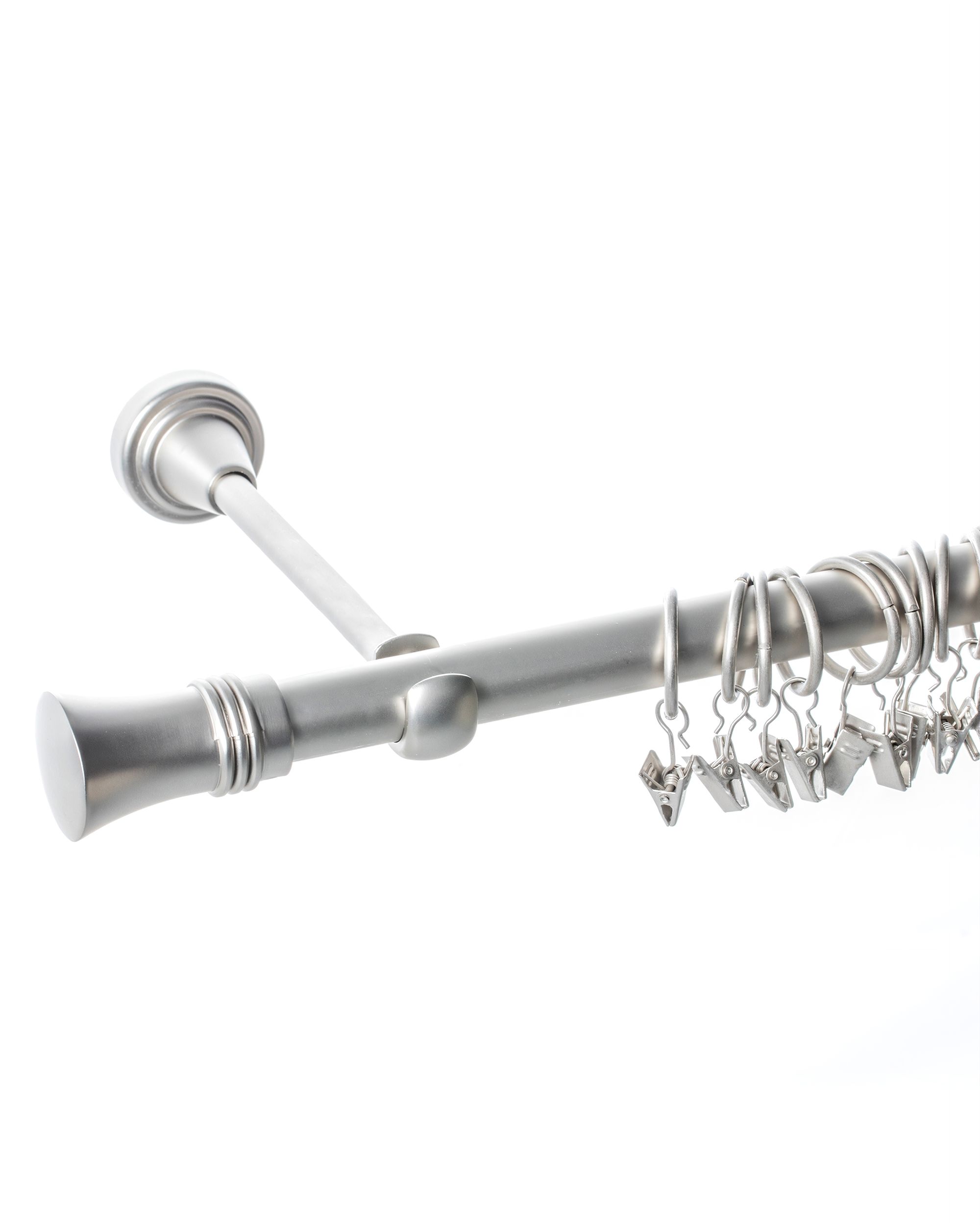 Alex single curtain rod, matt chrome, 160 cm