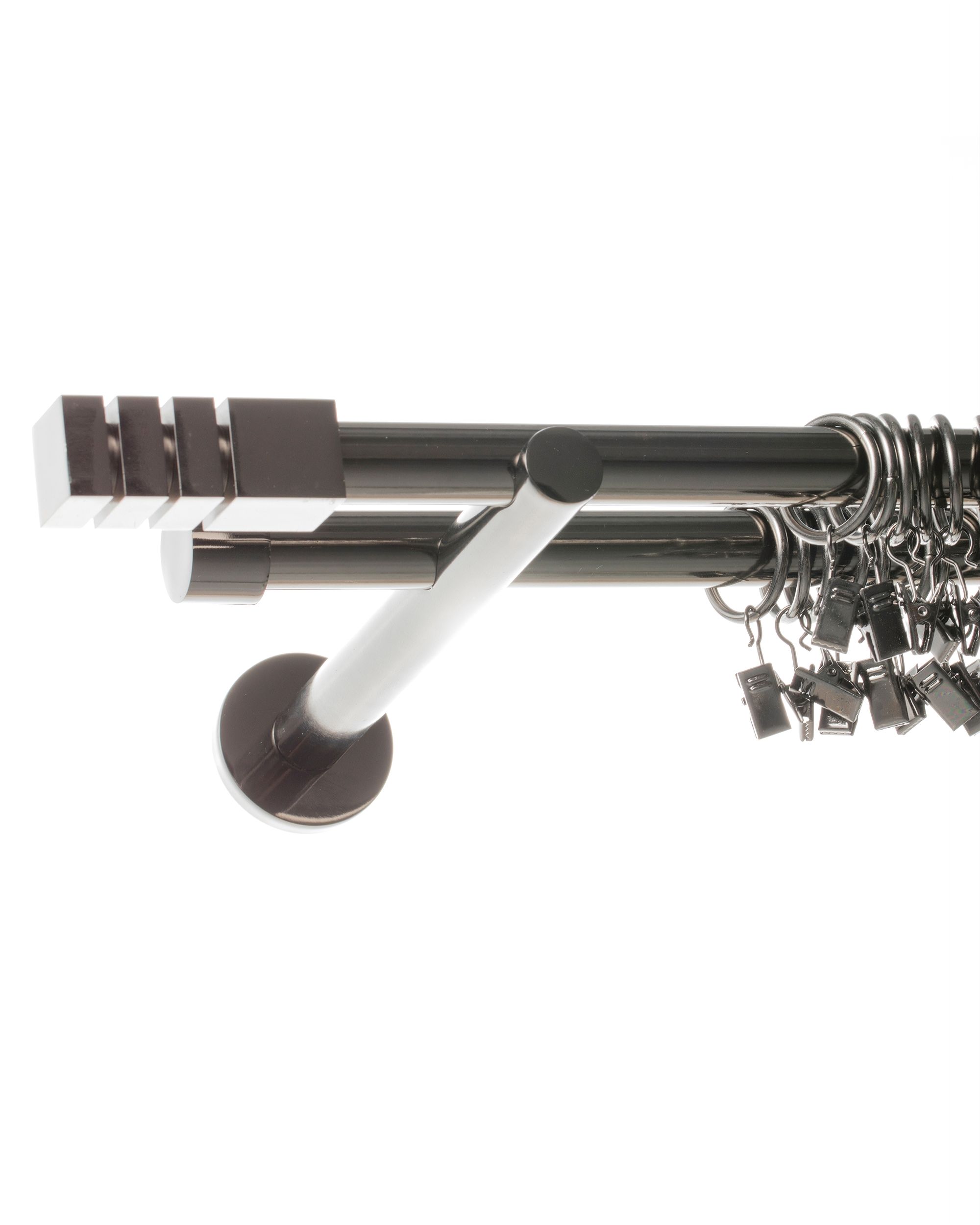 Double curtain rod Nordic tytanium colour 160 cm (hover)